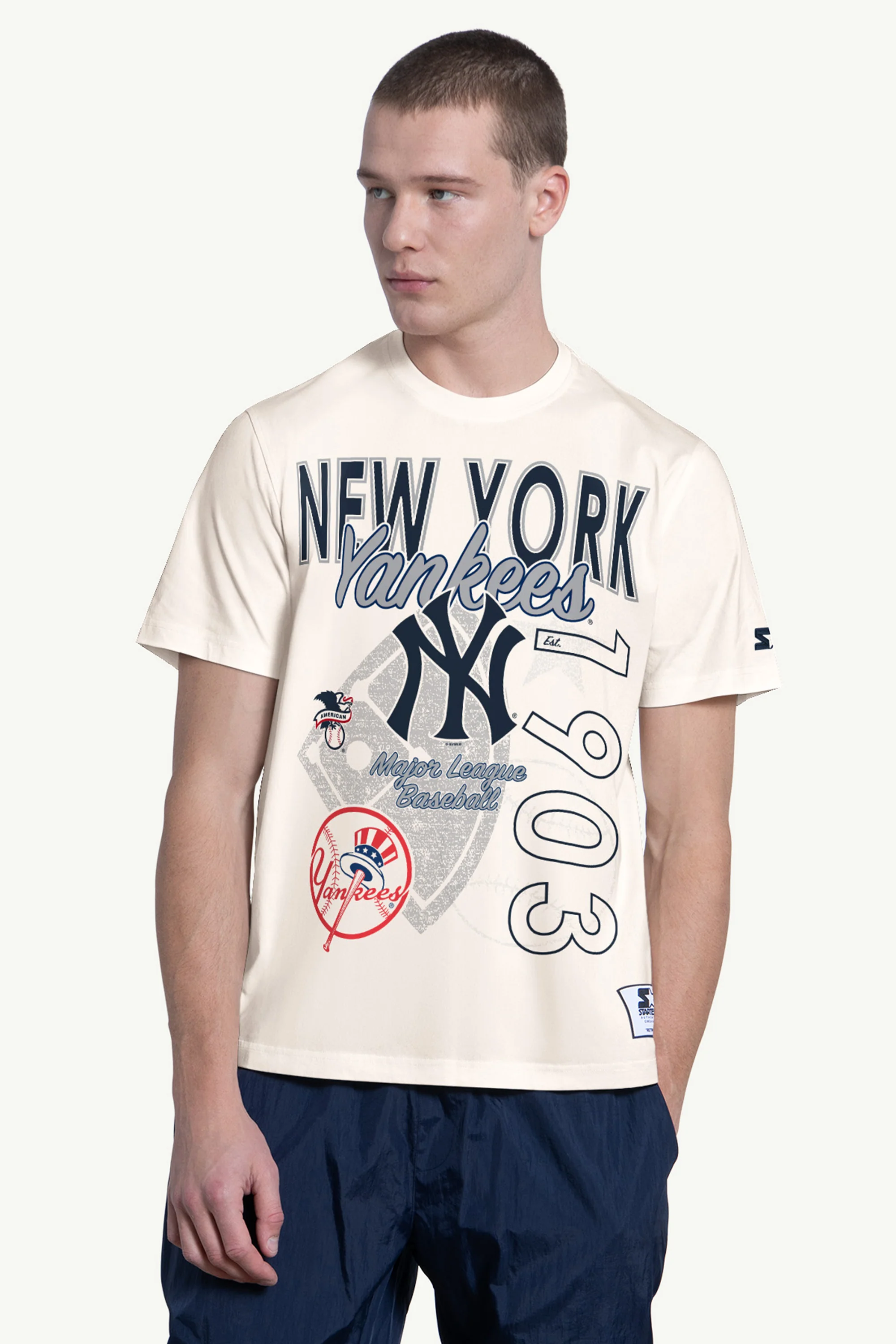 MENS NEW YORK YANKEES WILD CARD SHORT SLEEVE T SHIRT