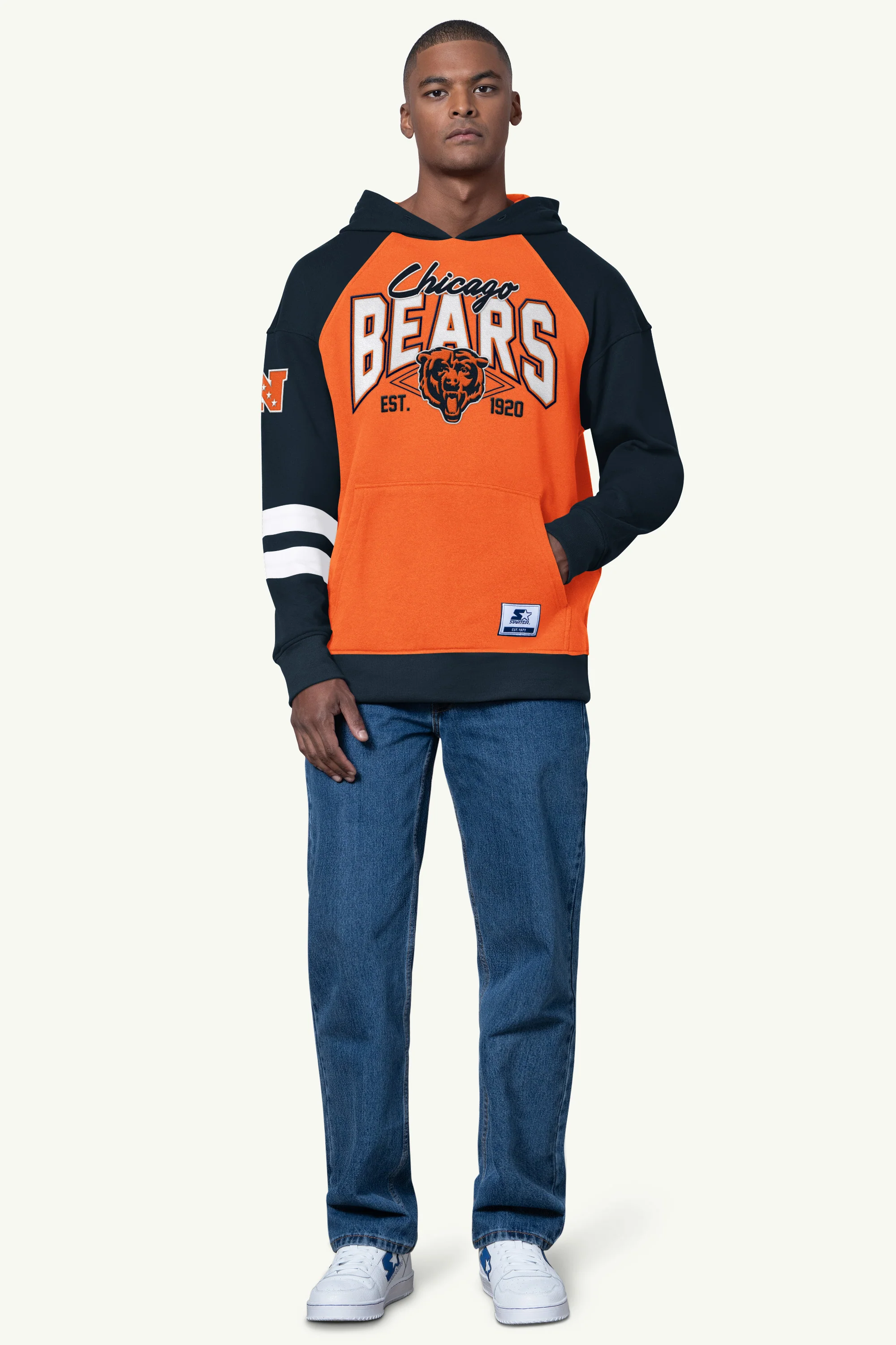 MENS CHICAGO BEARS INTERCEPTION COLORBLOCK HOODIE - Image 2