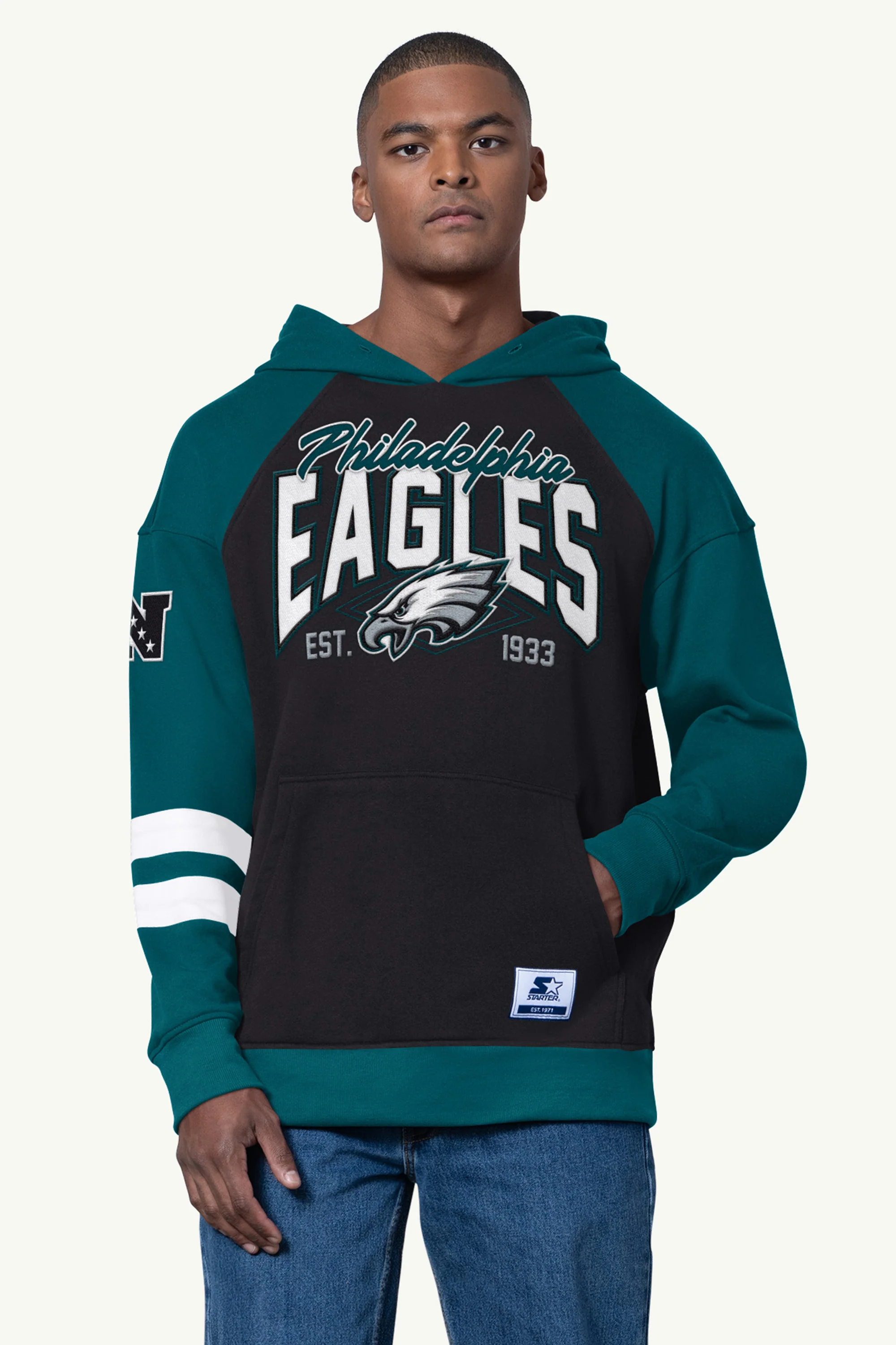 MENS PHILADELPHIA EAGLES INTERCEPTION COLORBLOCK HOODIE
