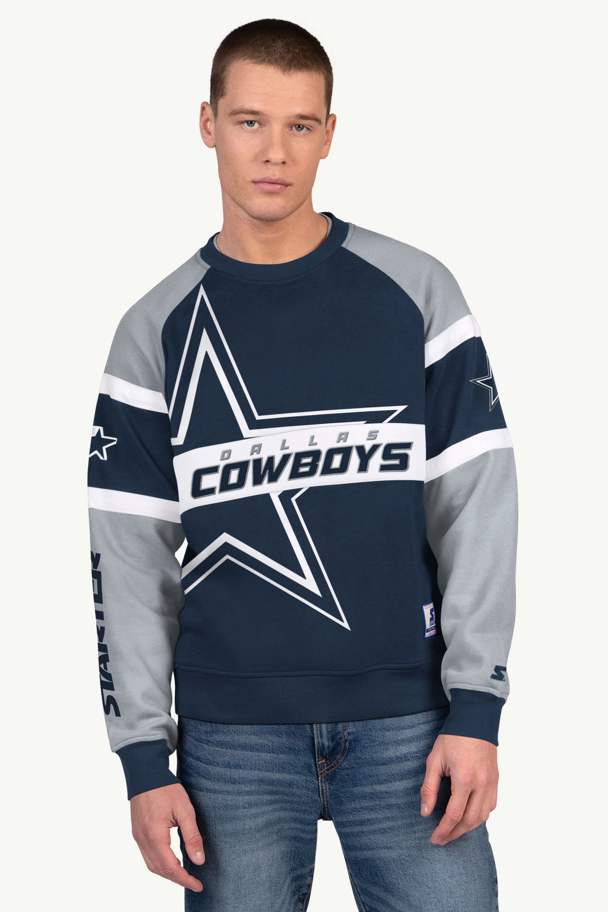 MENS DALLAS COWBOYS DIME BACK COLORBLOCK CREWNECK