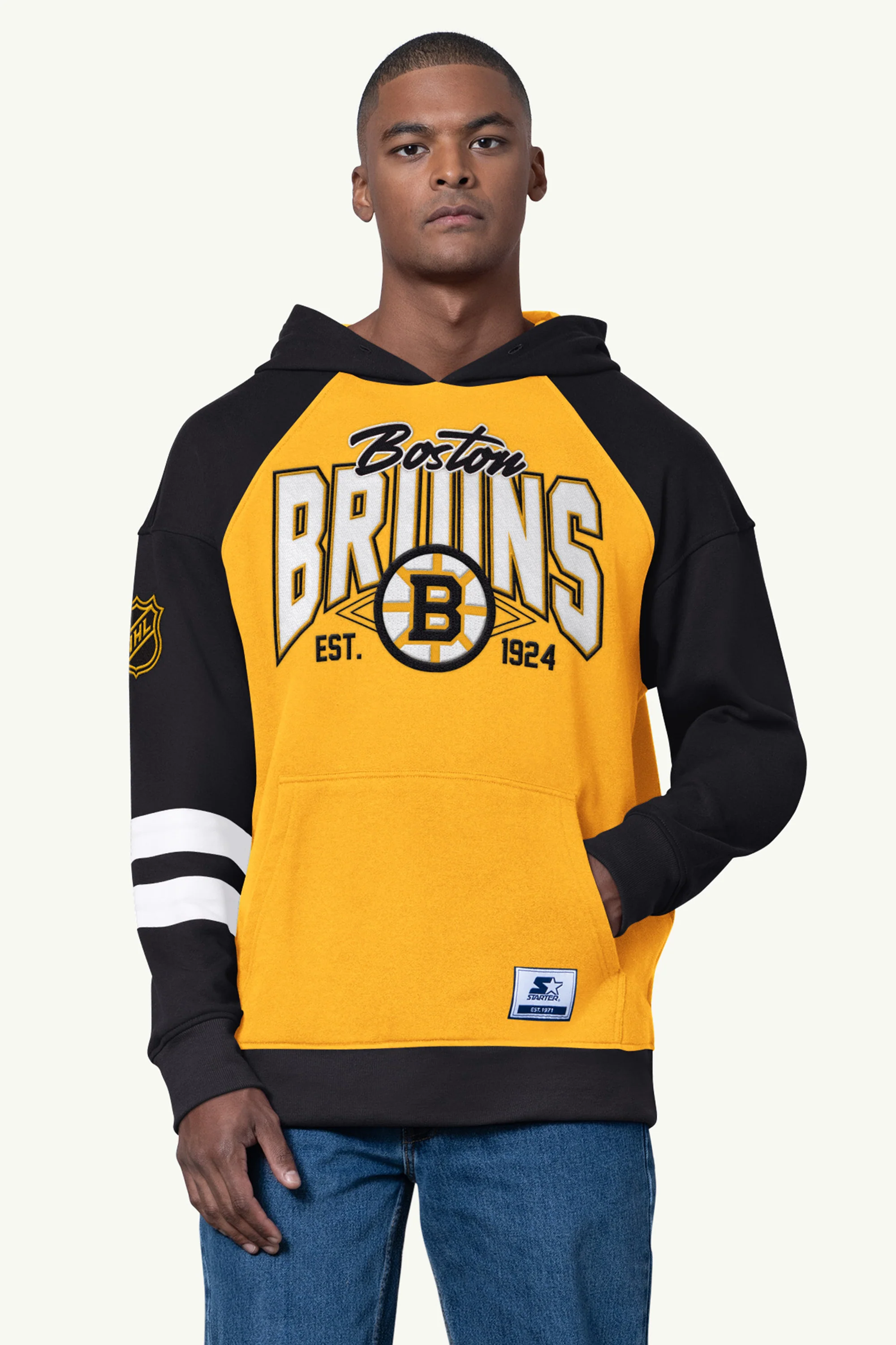 MENS BOSTON BRUINS INTERCEPTION COLORBLOCK HOODIE