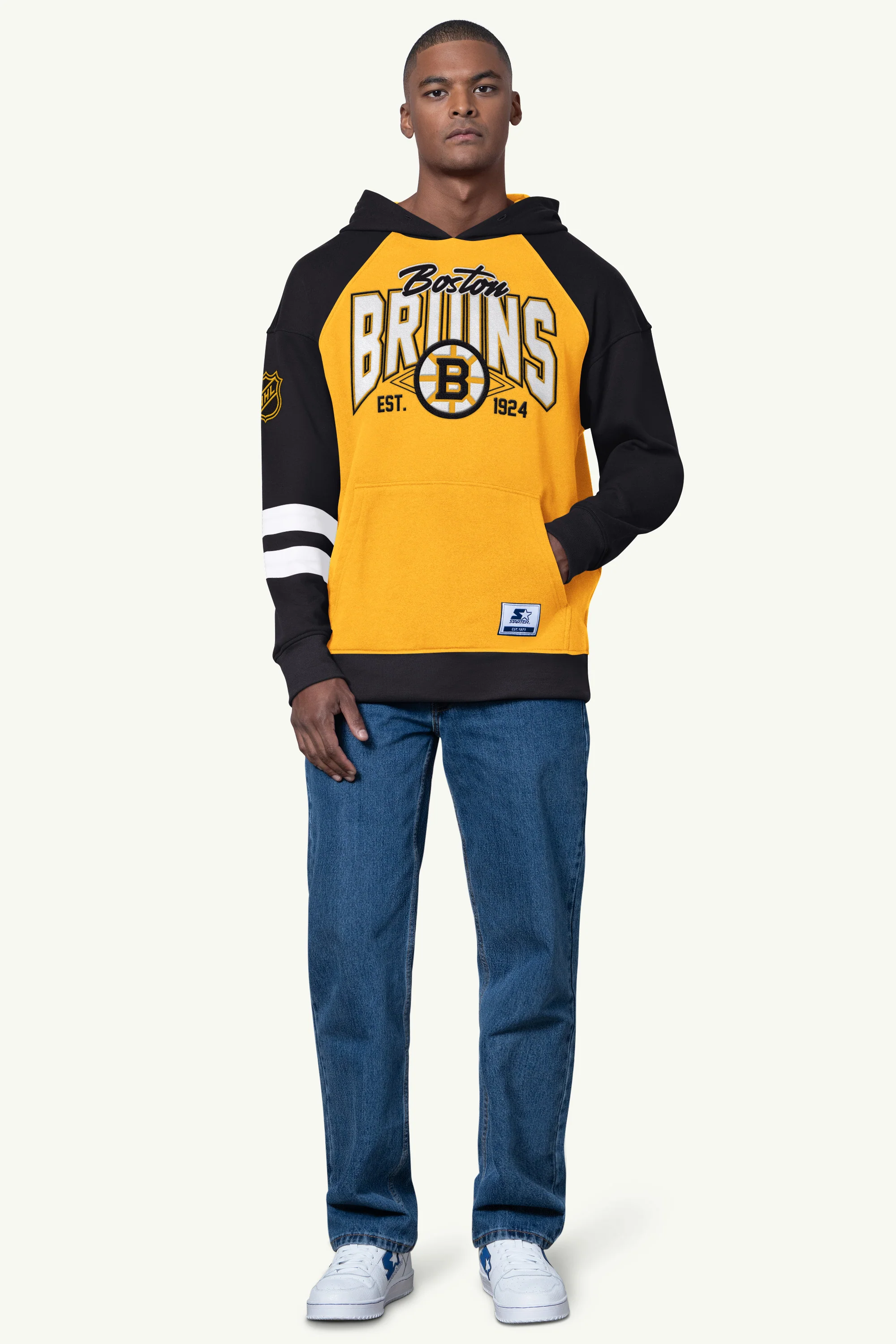 MENS BOSTON BRUINS INTERCEPTION COLORBLOCK HOODIE - Image 2