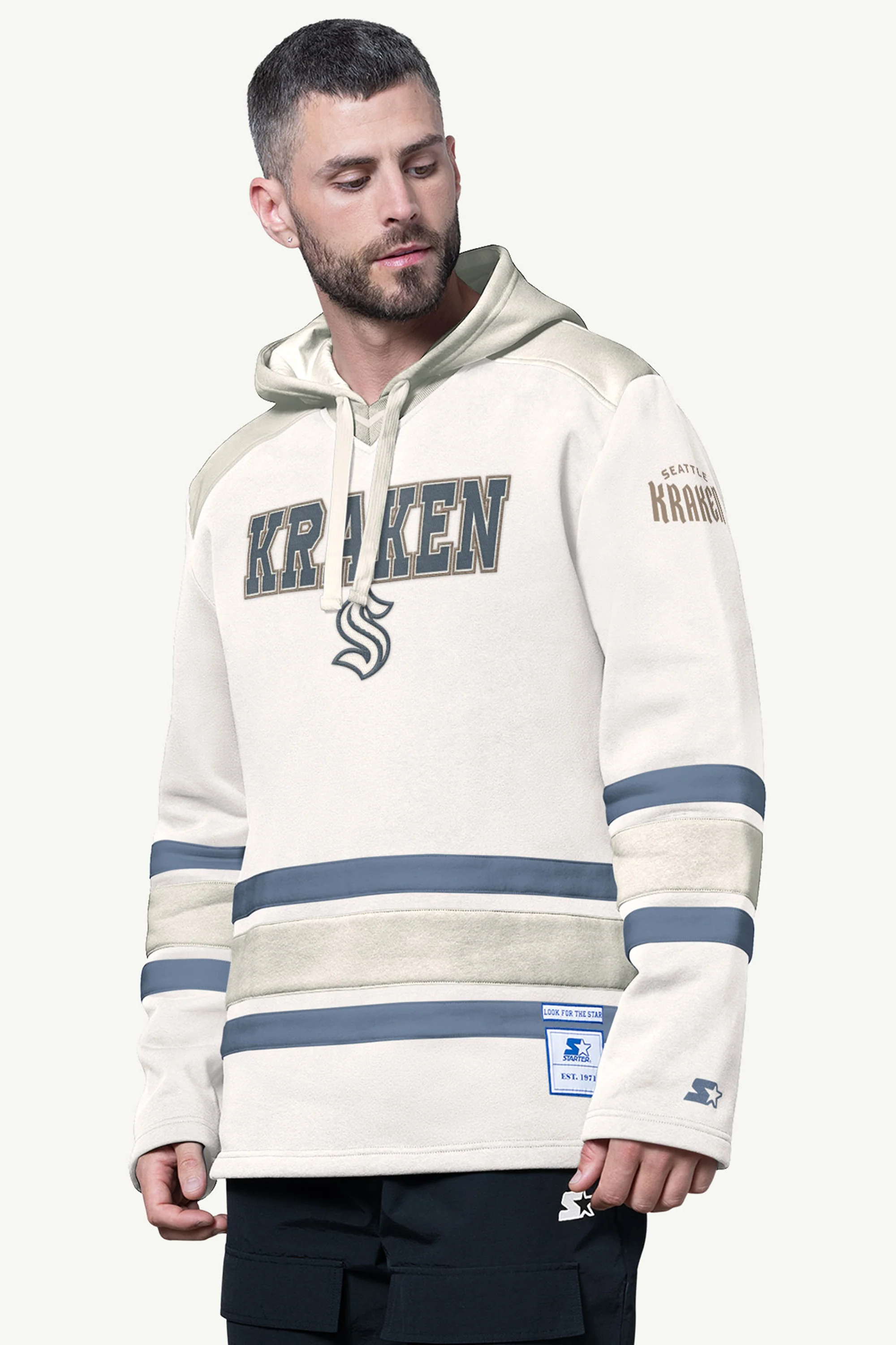 MENS SEATTLE KRAKEN SLAP SHOT HOODED HOCKEY PULLOVER