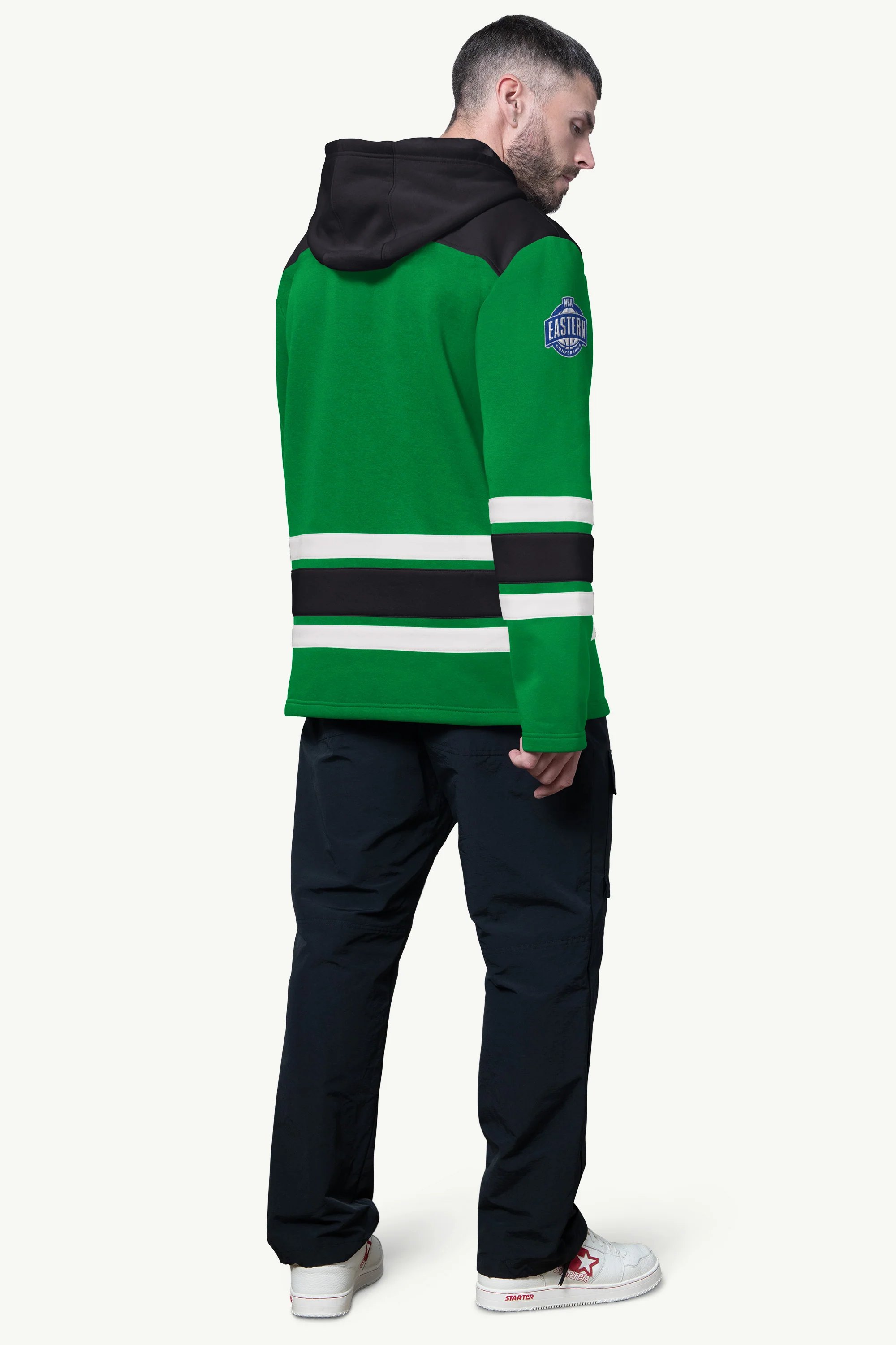 MENS BOSTON CELTICS SLAP SHOT HOODED HOCKEY PULLOVER - Image 3