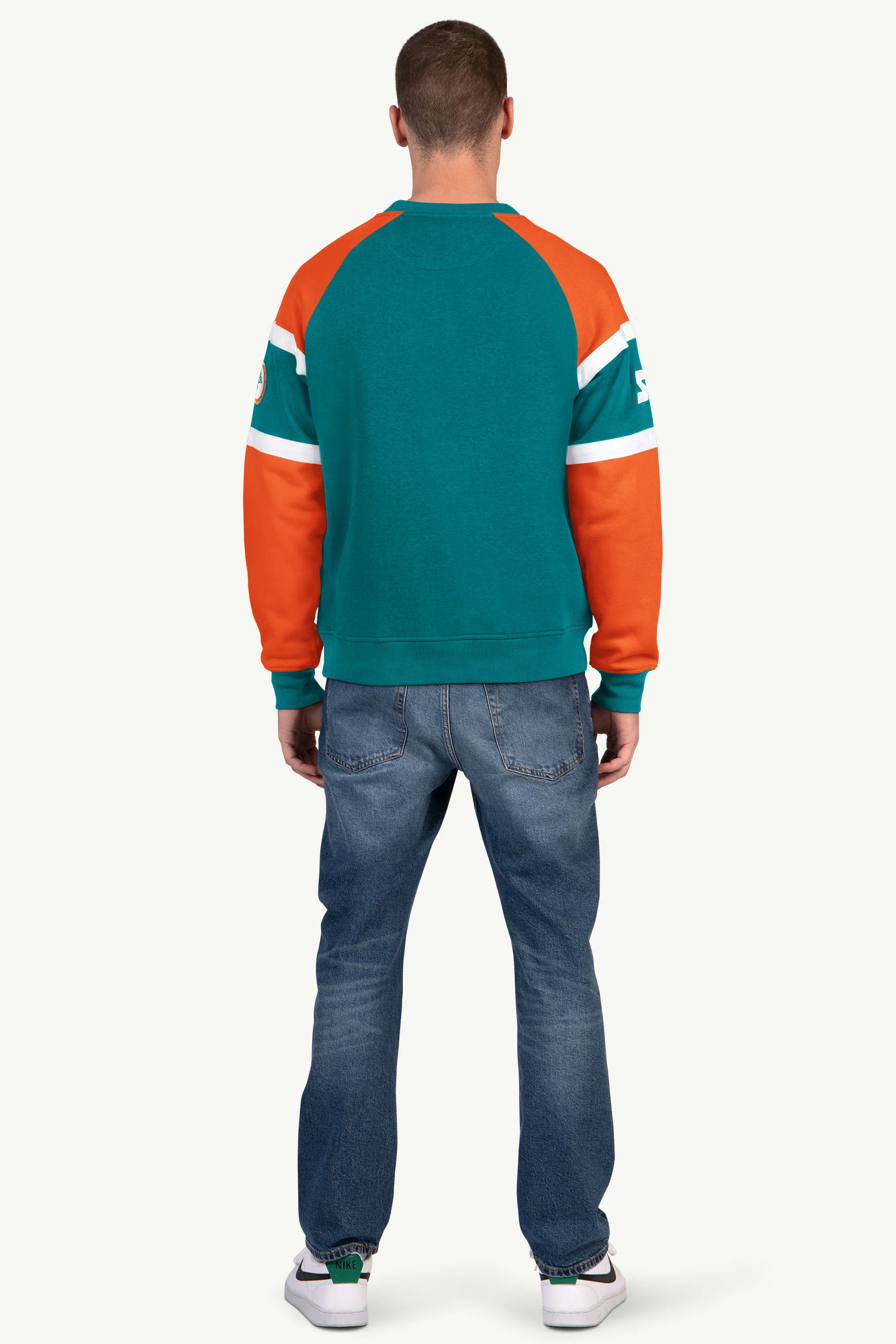 MENS MIAMI DOLPHINS DIME BACK COLORBLOCK CREWNECK - Image 3