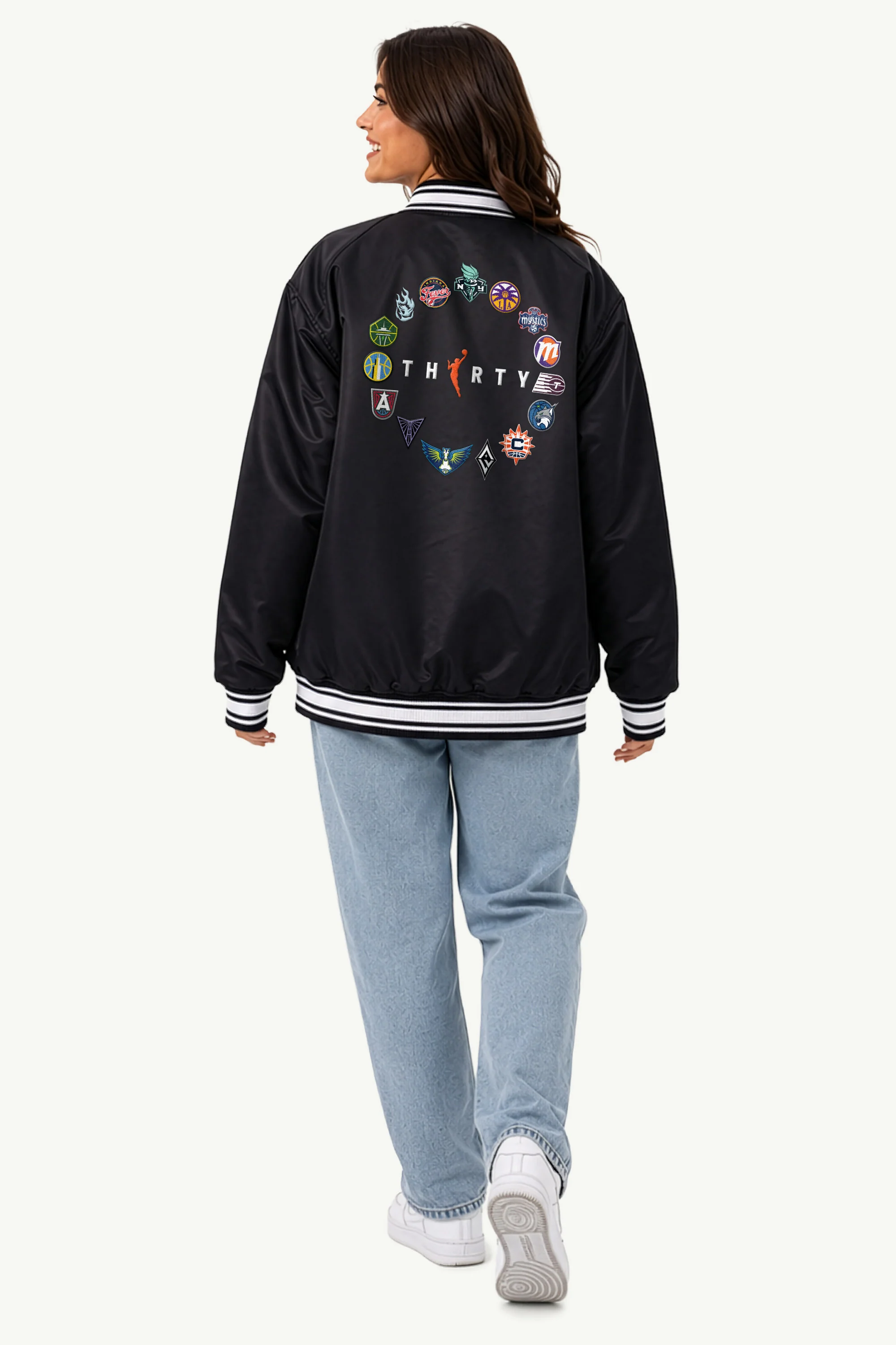 WNBA 30TH ANNIVERSARY SATIN VARSITY JACKET - Image 4