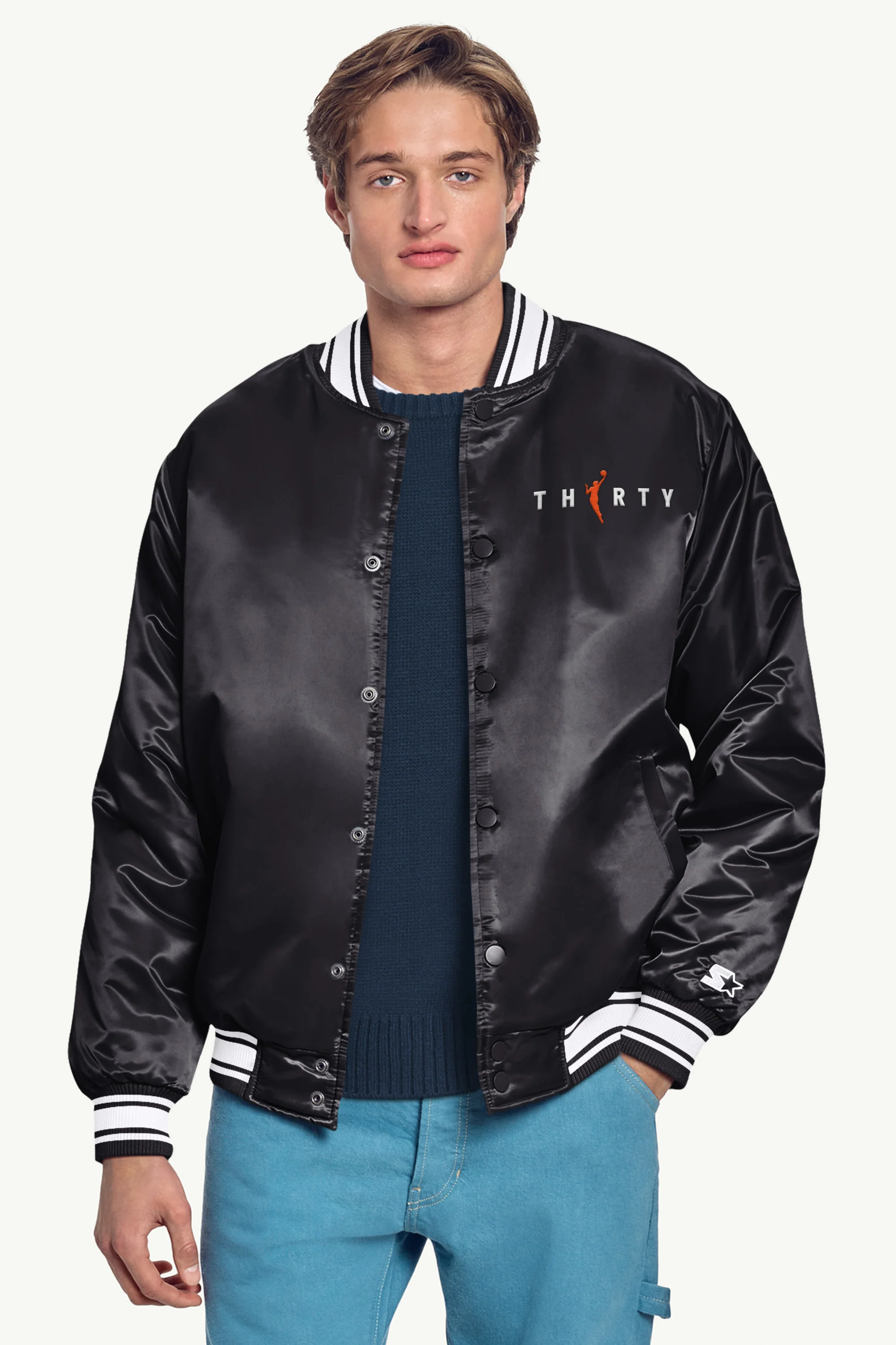 WNBA 30TH ANNIVERSARY SATIN VARSITY JACKET - Image 5