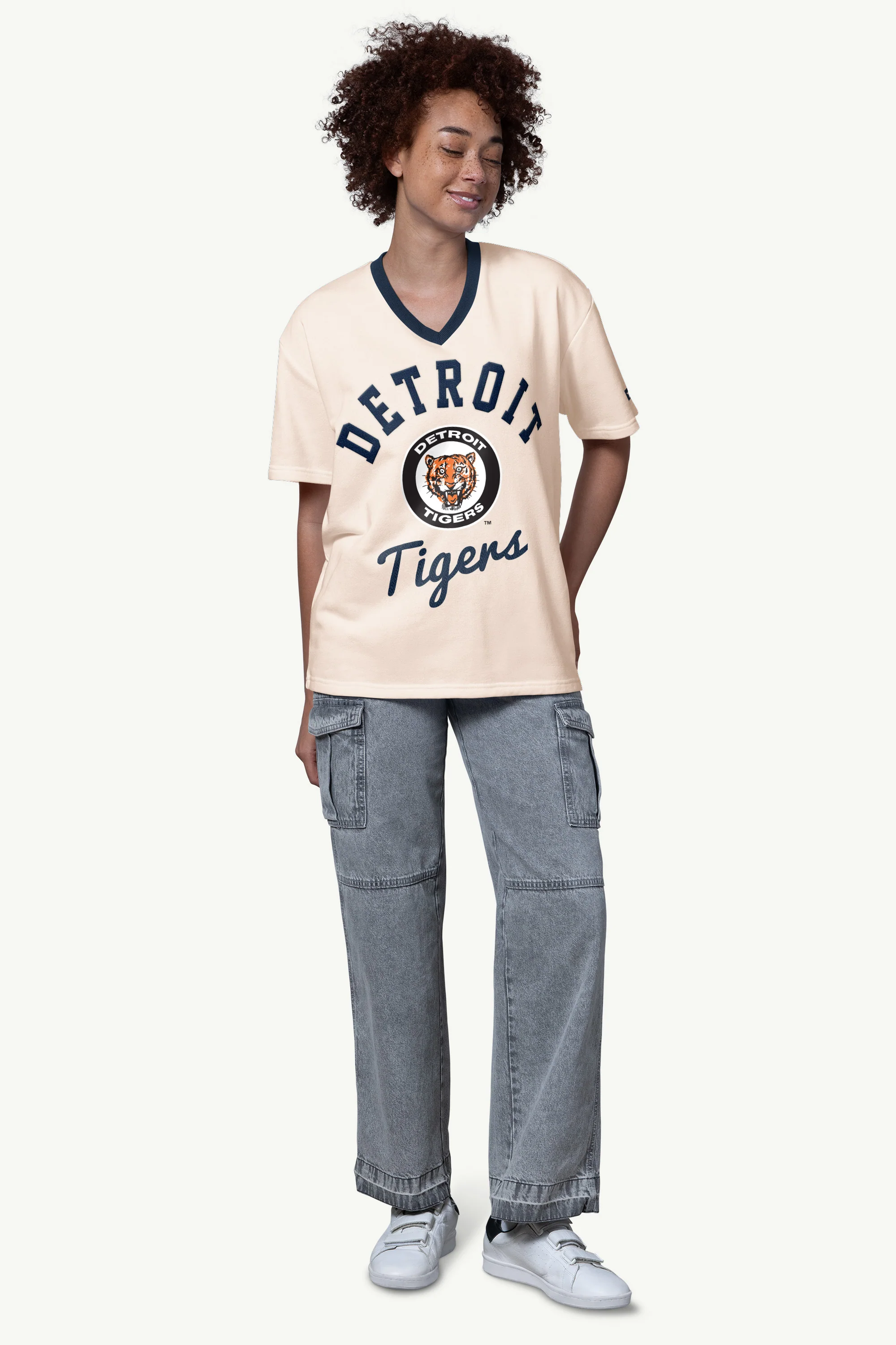 WOMENS DETROIT TIGERTS V-NECK SHORT SLEEVE T SHIRT - Image 3