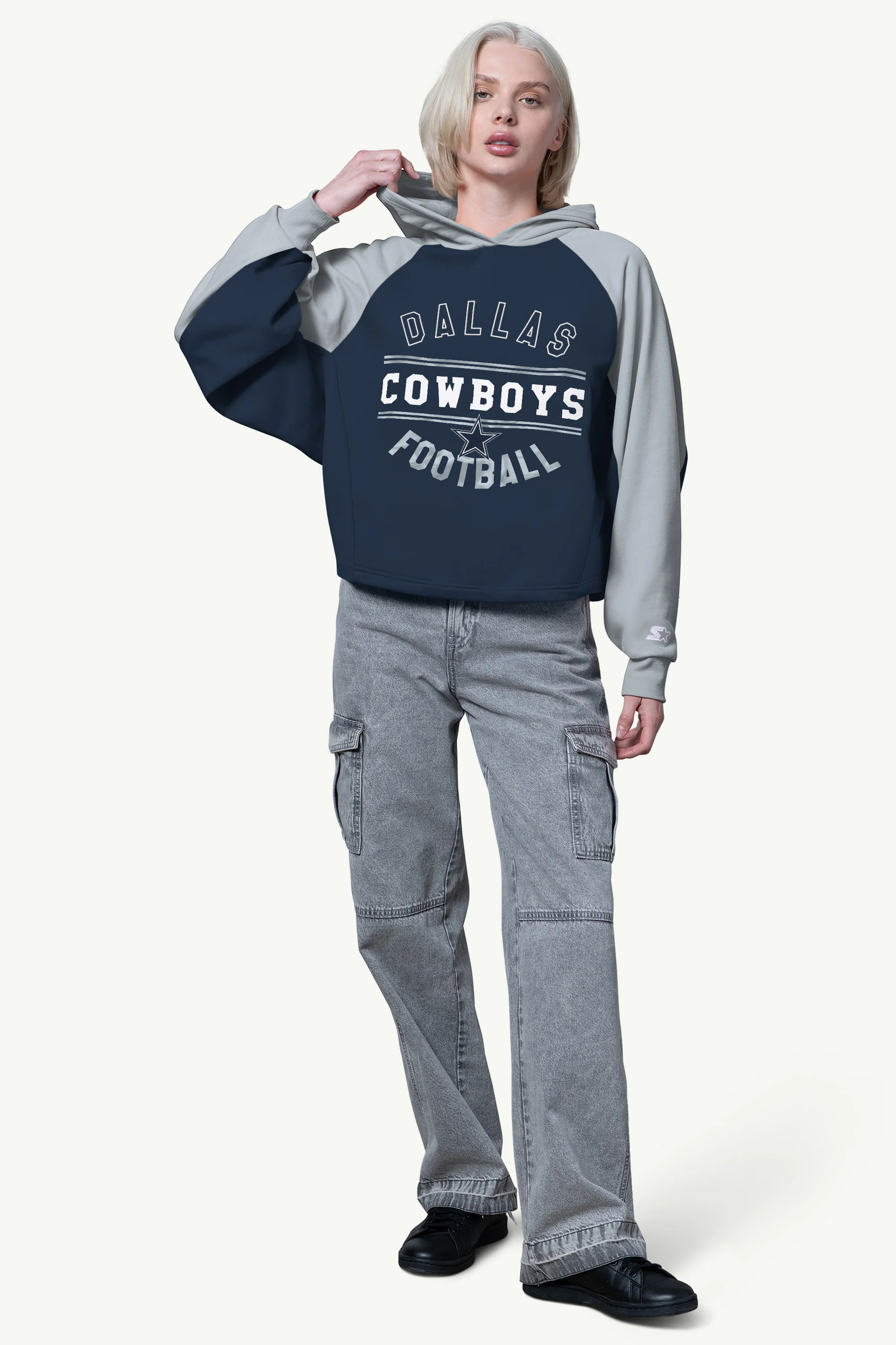WOMENS DALLAS COWBOYS CROPPED HOODIE - Image 2
