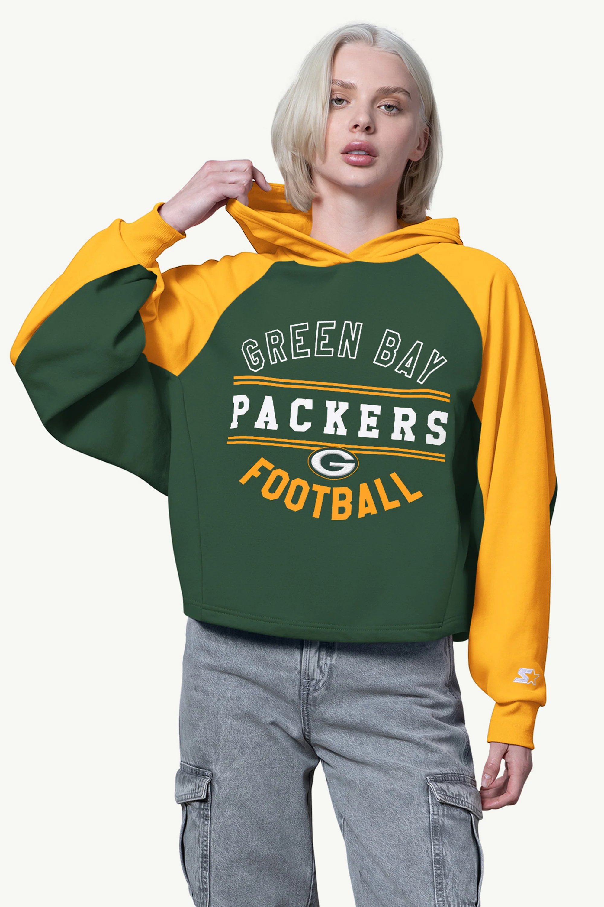 WOMENS GREEN BAY PACKERS CROPPED HOODIE
