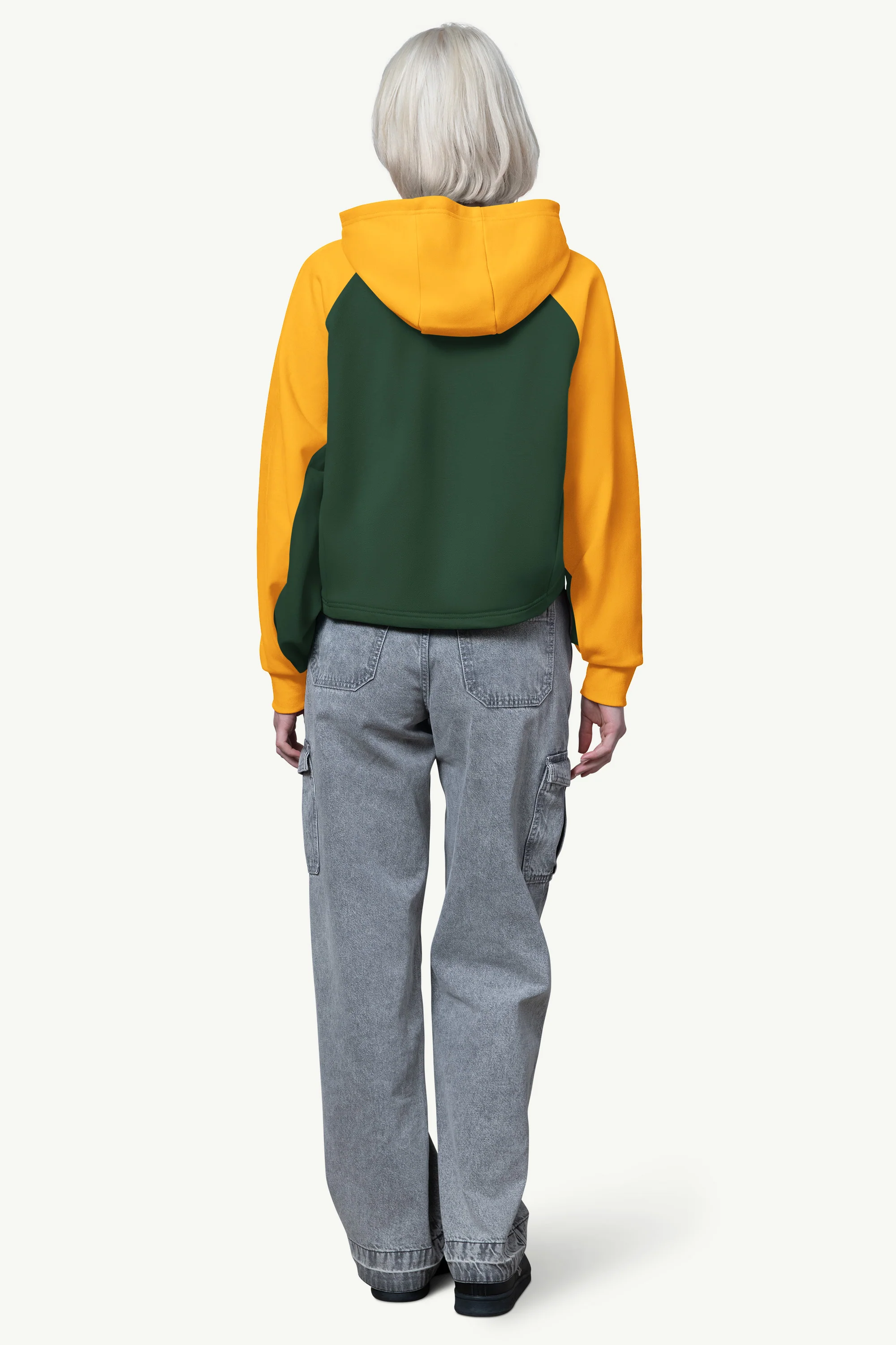 WOMENS GREEN BAY PACKERS CROPPED HOODIE - Image 3