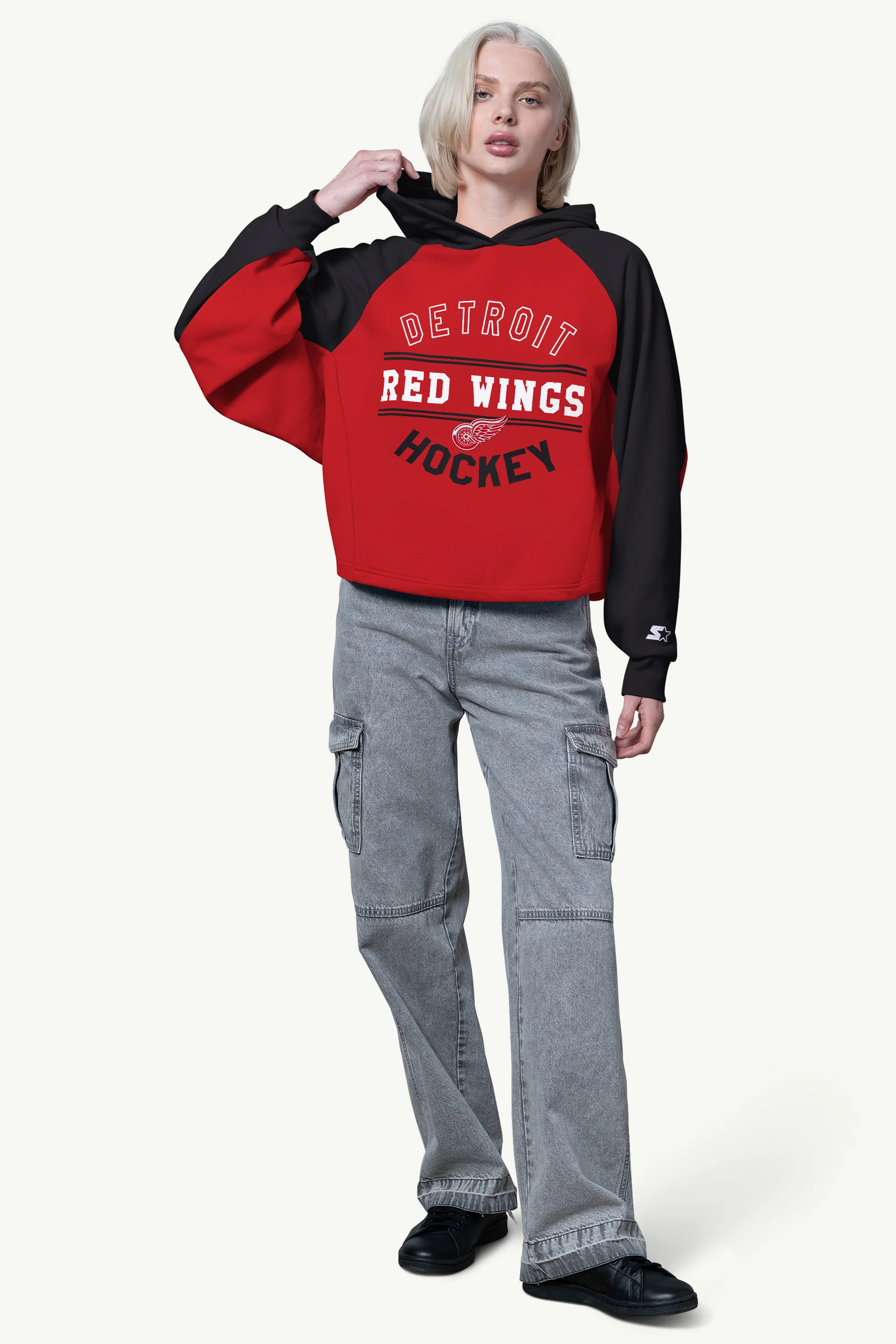 WOMENS DETROIT RED WINGS CROPPED HOODIE - Image 2