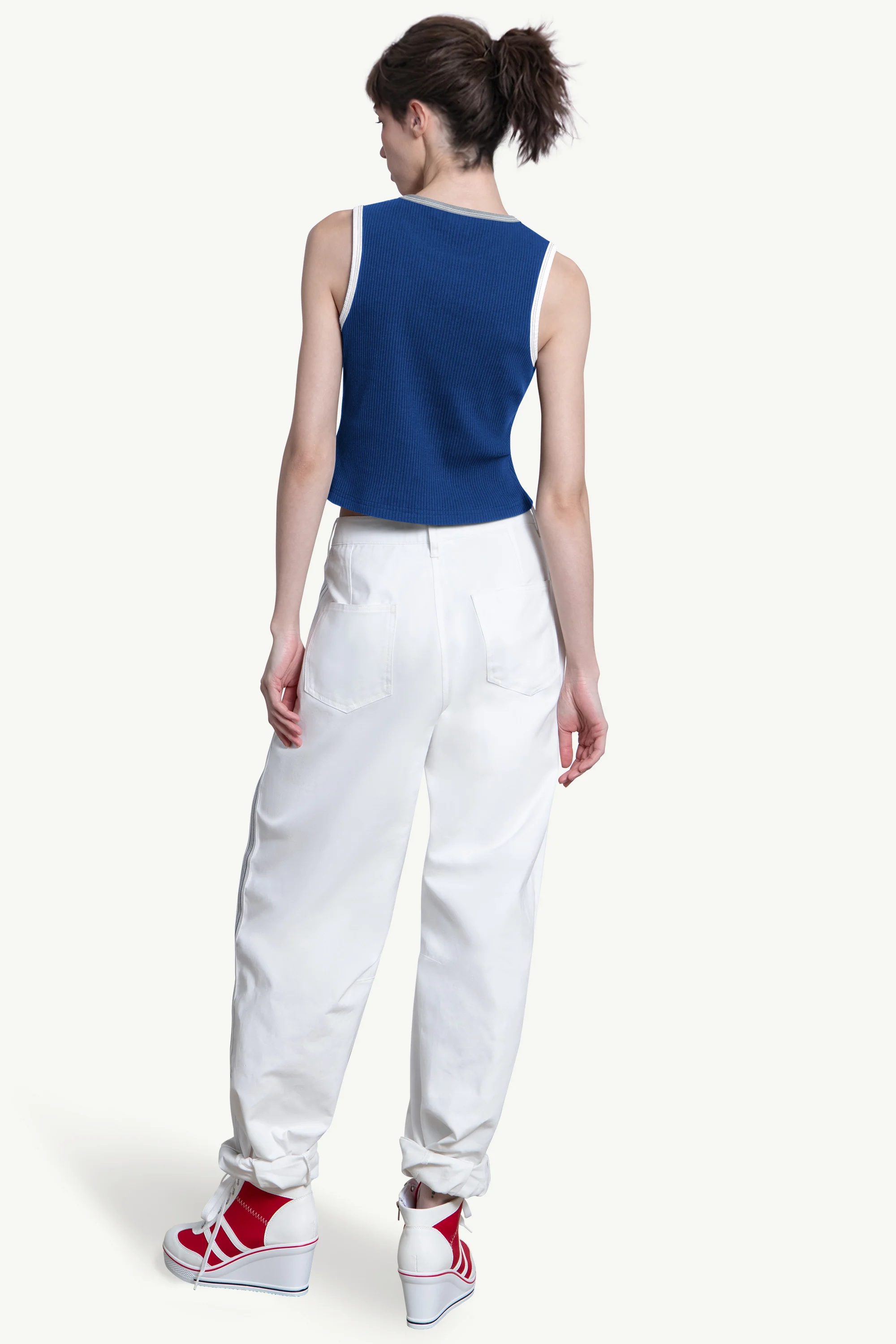 WOMENS LOS ANGELES DODGERS PLAY THE BALL CROP TANK - Image 2