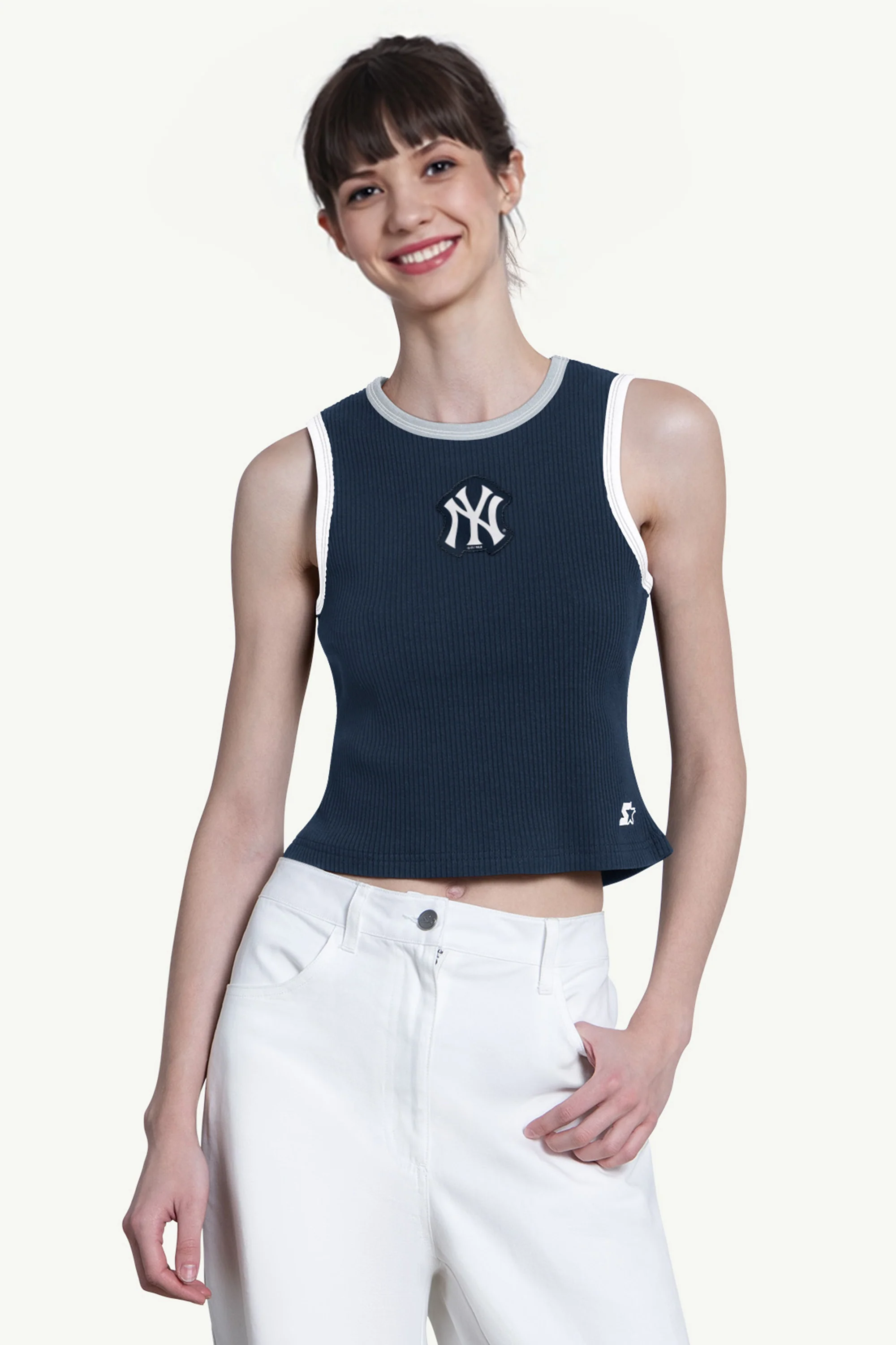 WOMENS NEW YORK YANKEES PLAY THE BALL CROP TANK