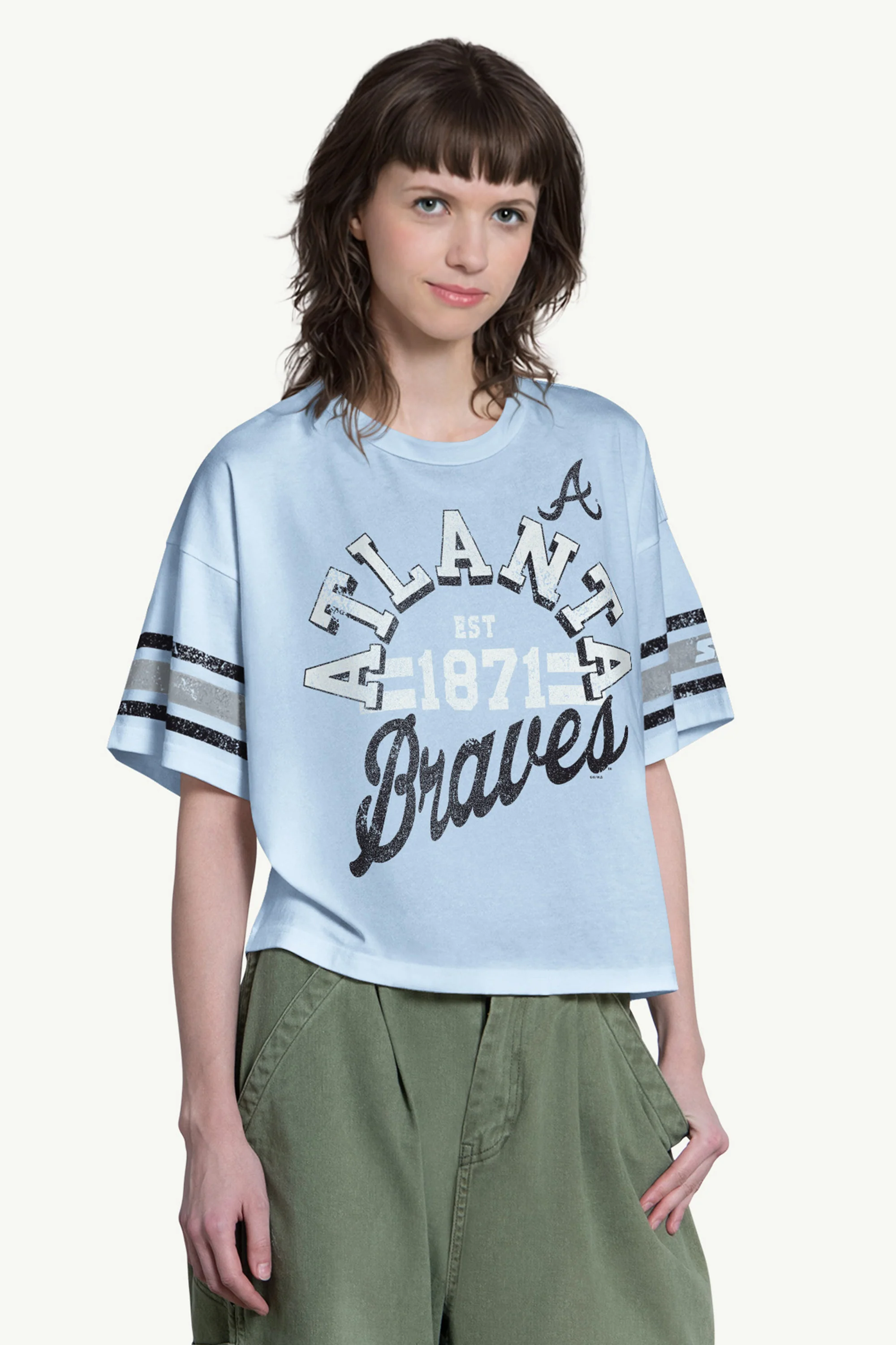 WOMENS ATLANTA BRAVES OFFENSE SHORT SLEEVE T SHIRT