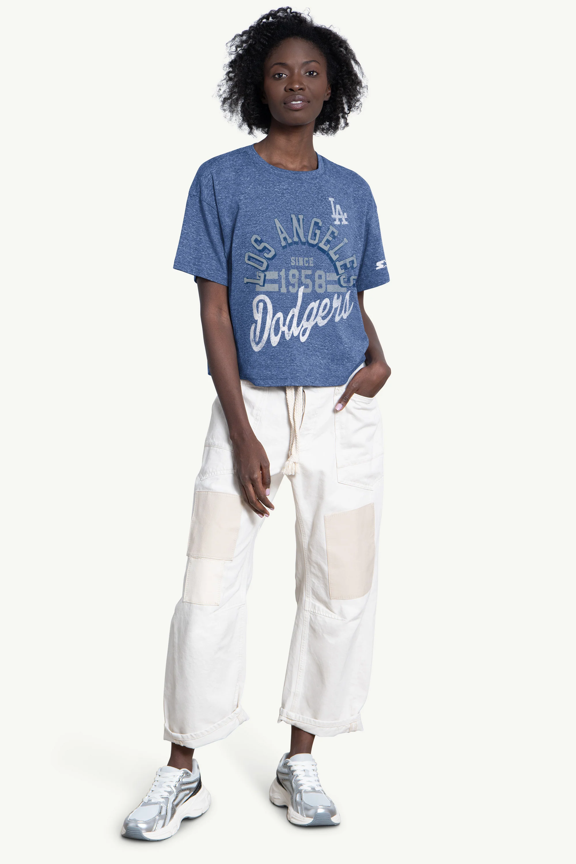 WOMENS LOS ANGELES DODGERS KNIT TEE - Image 3