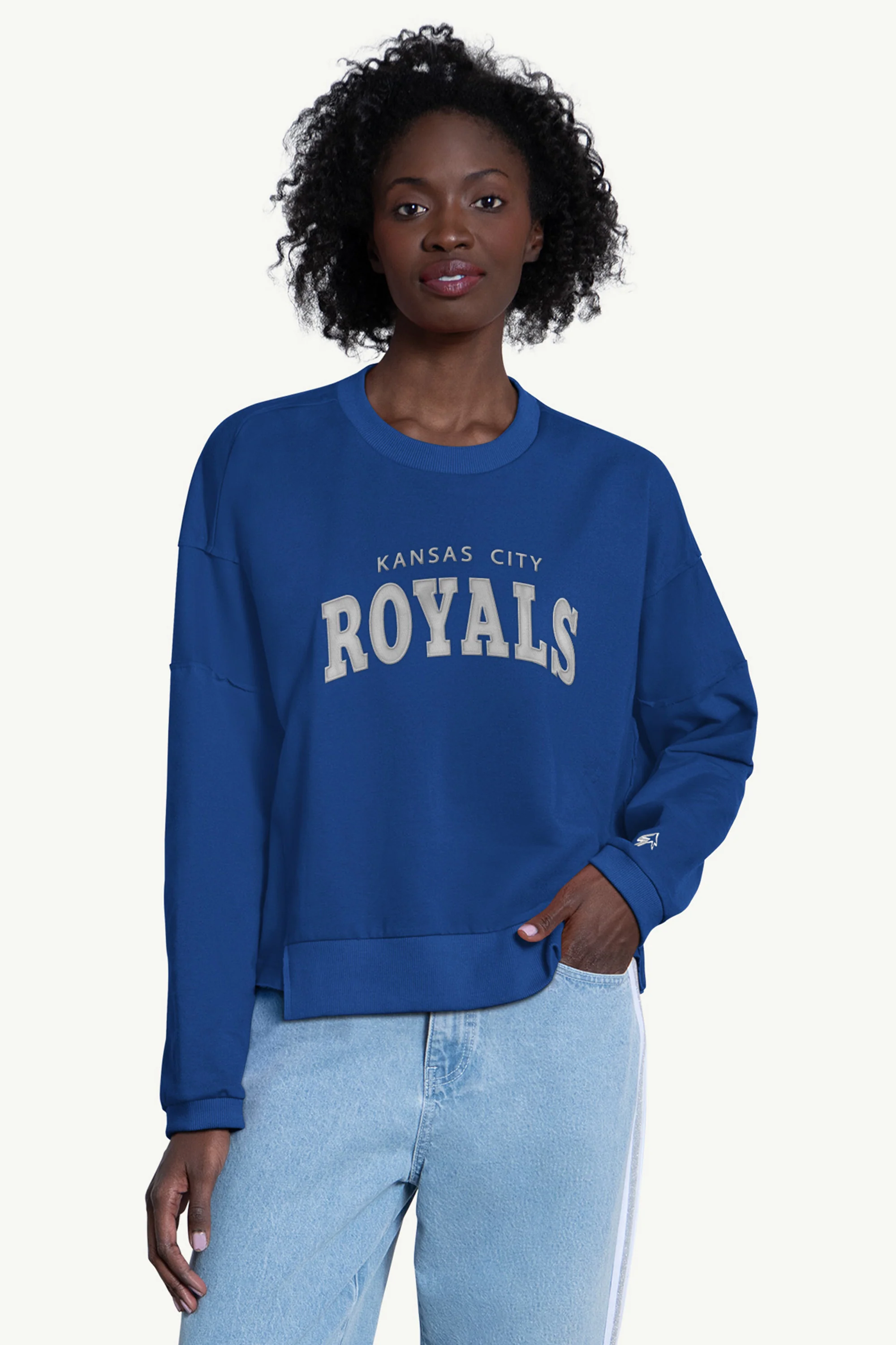 WOMENS KANSAS CITY ROYALS CREW NECK SWEATSHIRT
