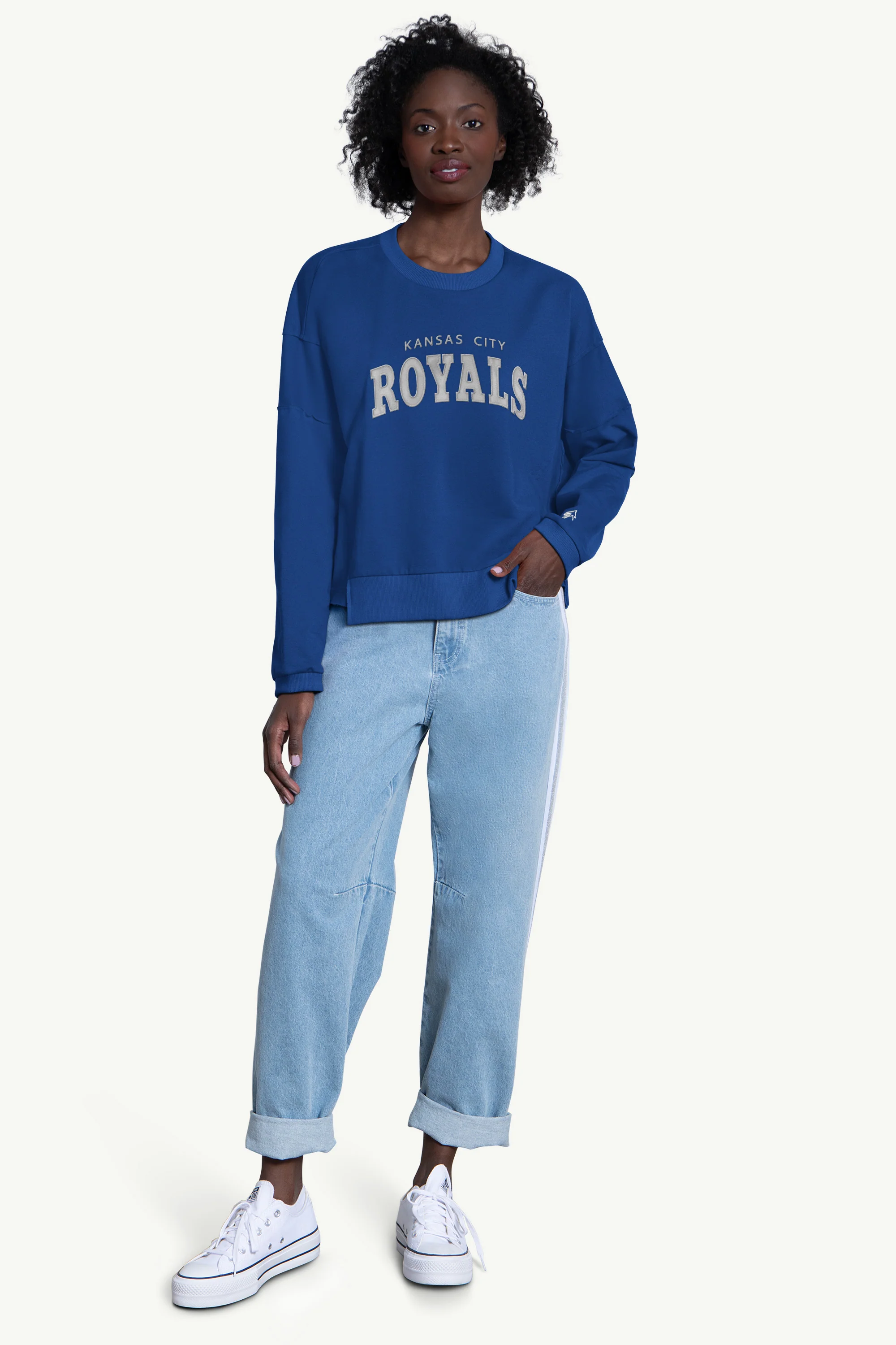 WOMENS KANSAS CITY ROYALS CREW NECK SWEATSHIRT - Image 3
