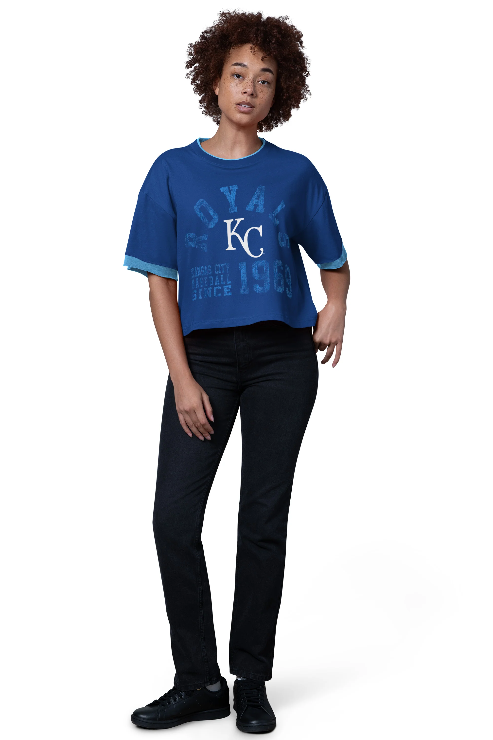 WOMENS KANSAS CITY ROYALS CROPPED T SHIRT - Image 3