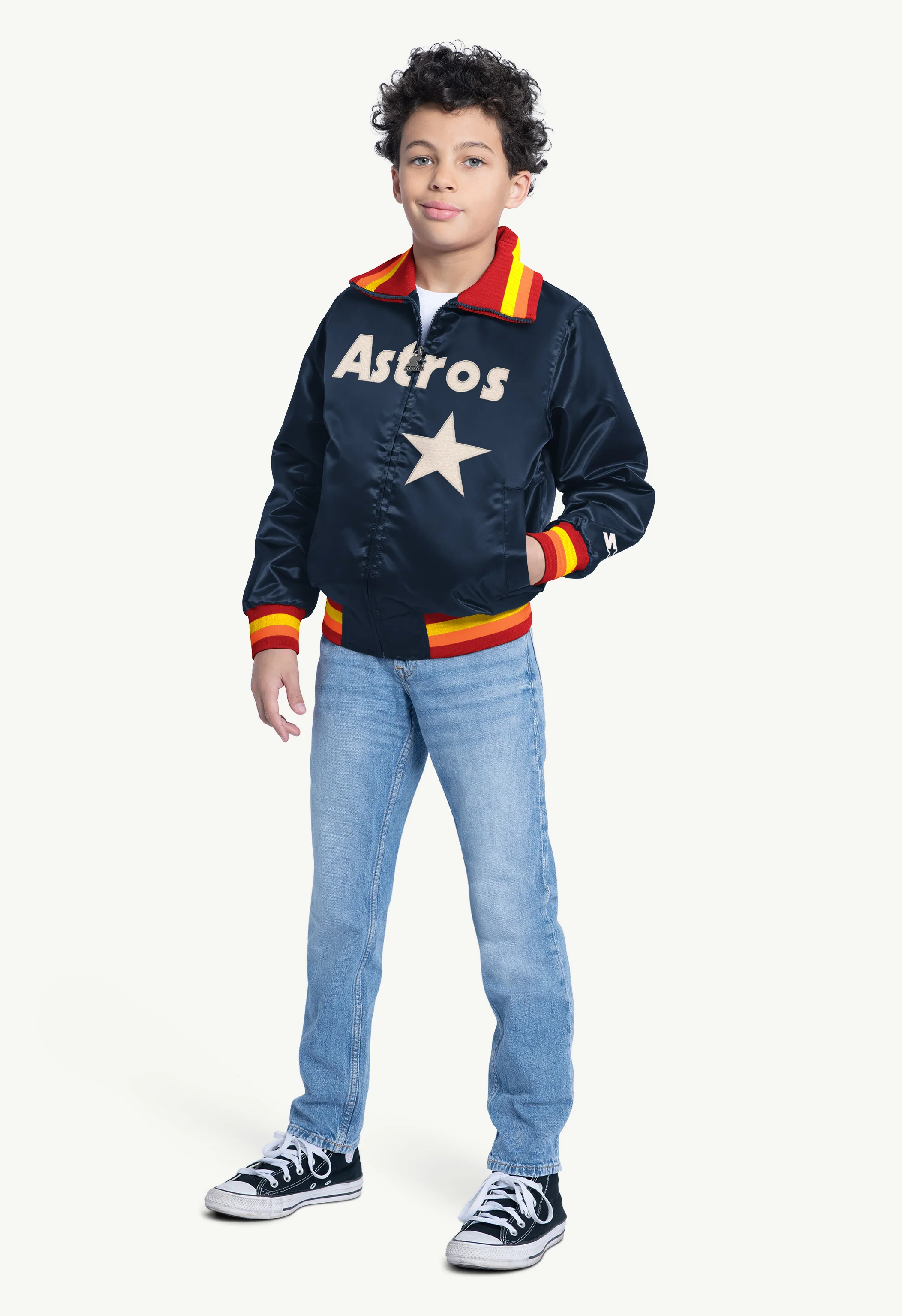 YOUTH HOUSTON ASTROS CAPTAIN JR. VARSITY JACKET - Image 3