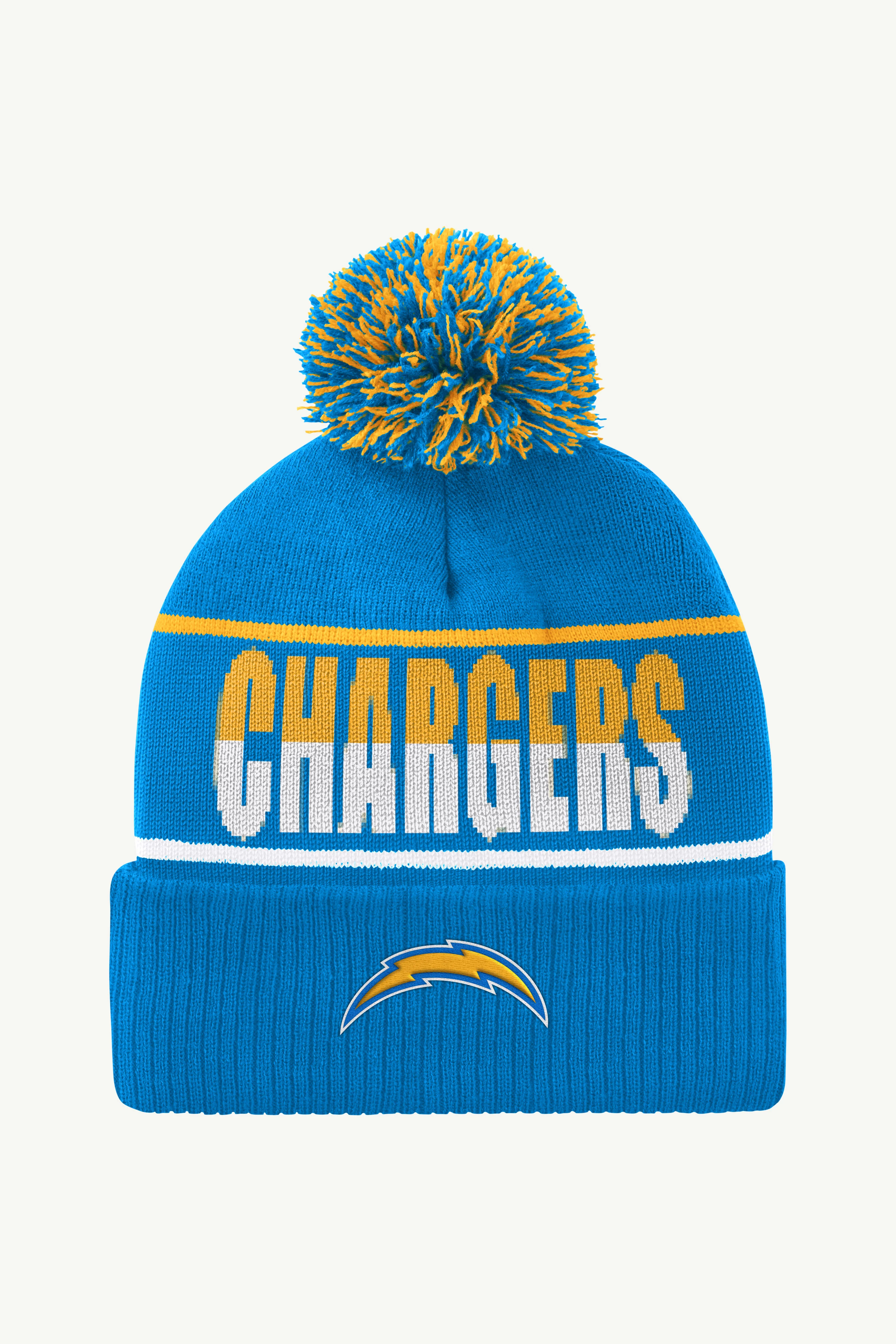 LOS ANGELES CHARGERS POM CUFFED BEANIE