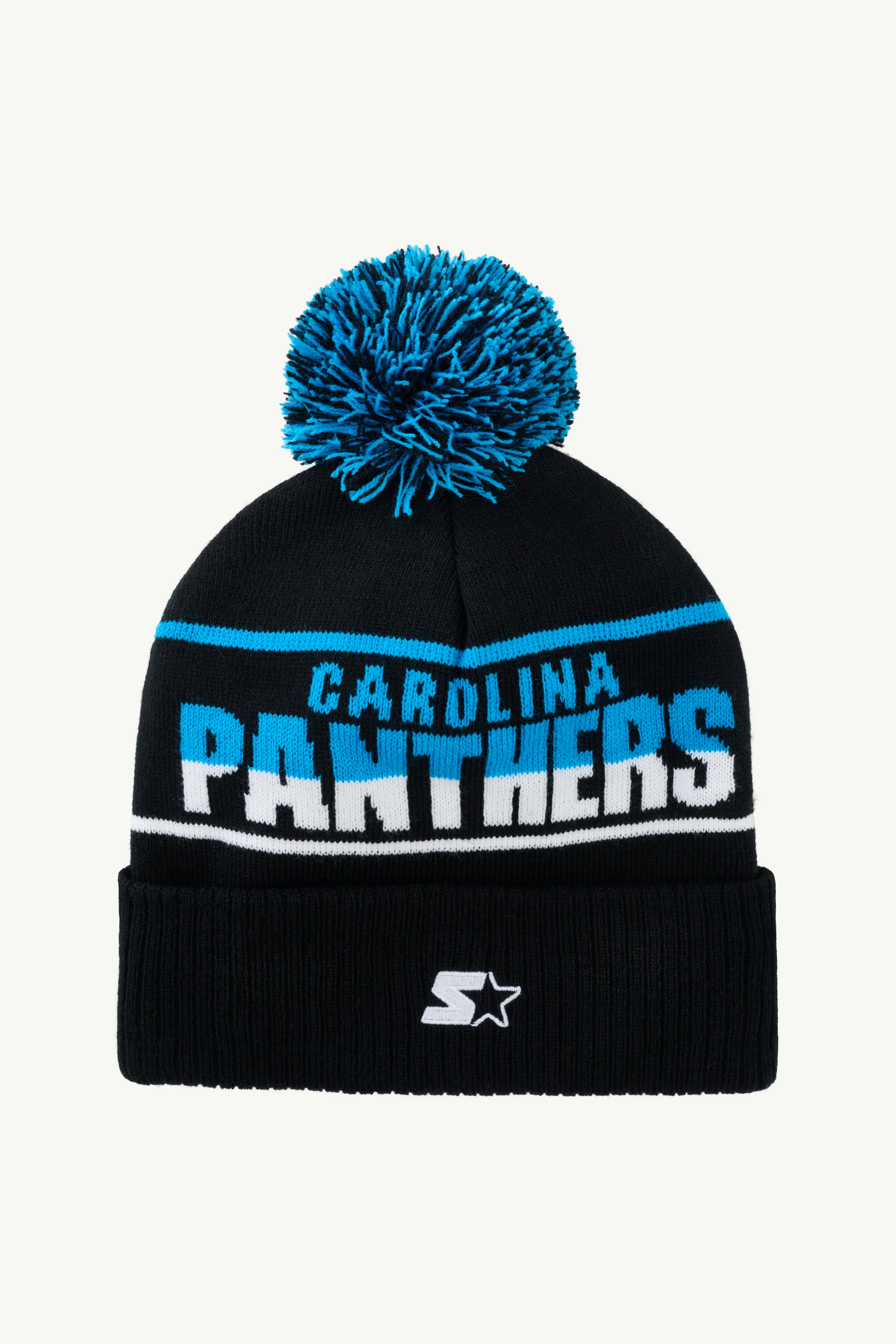 CAROLINA POM CUFFED PANTHERS BEANIE - Image 3