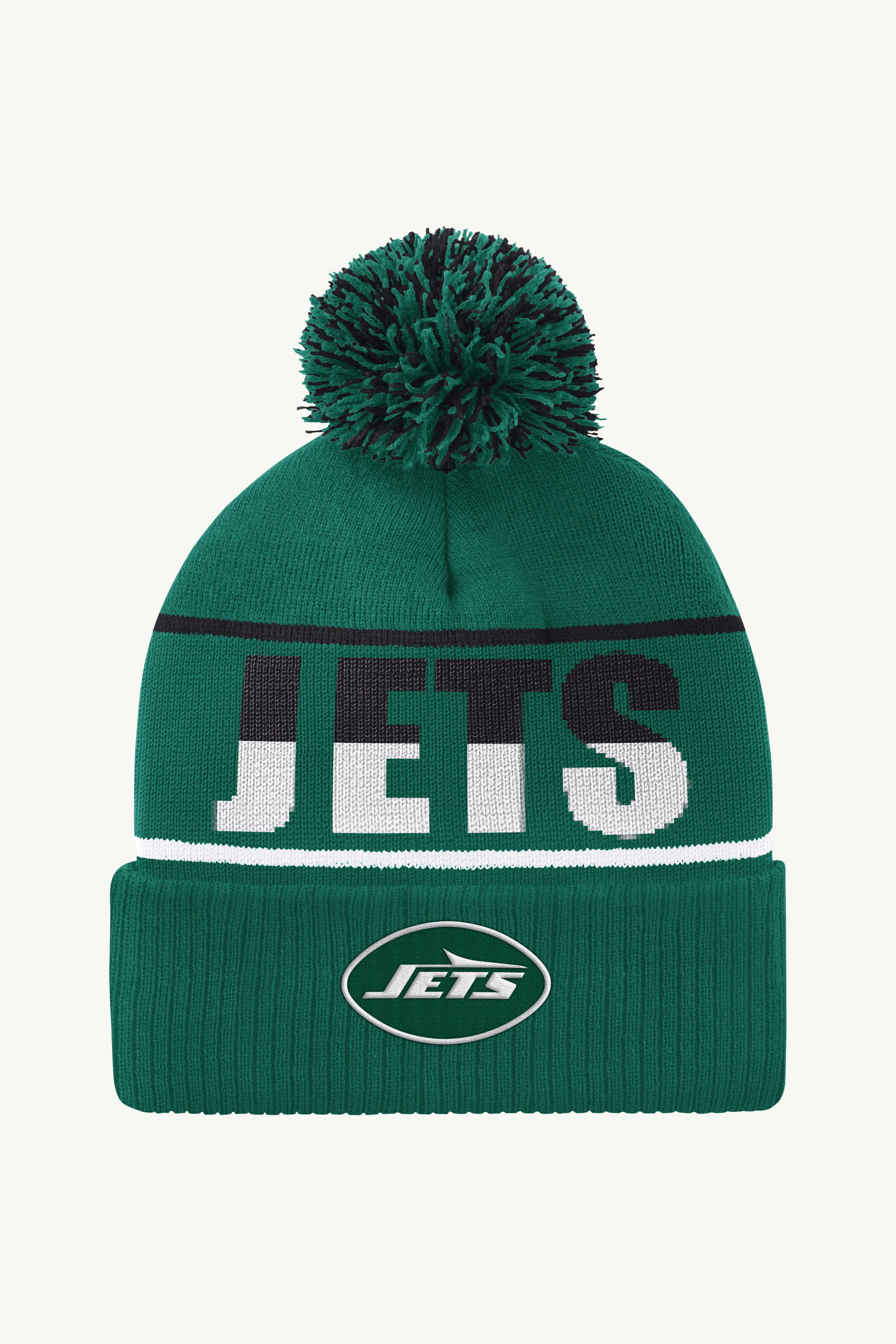 NEW YORK JETS POM CUFFED BEANIE