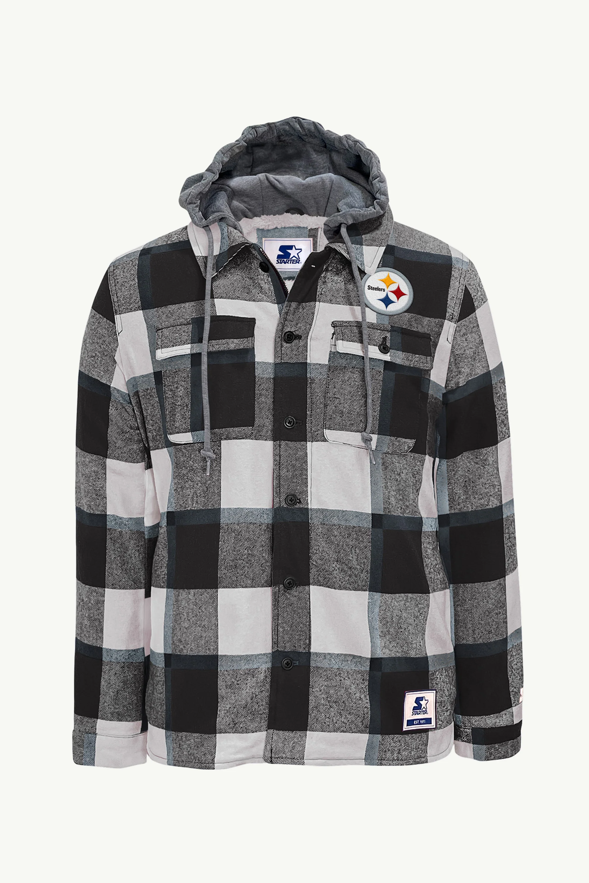 PITTSBURGH STEELERS BIG JOE SHERPA LINED PLAID JACKET