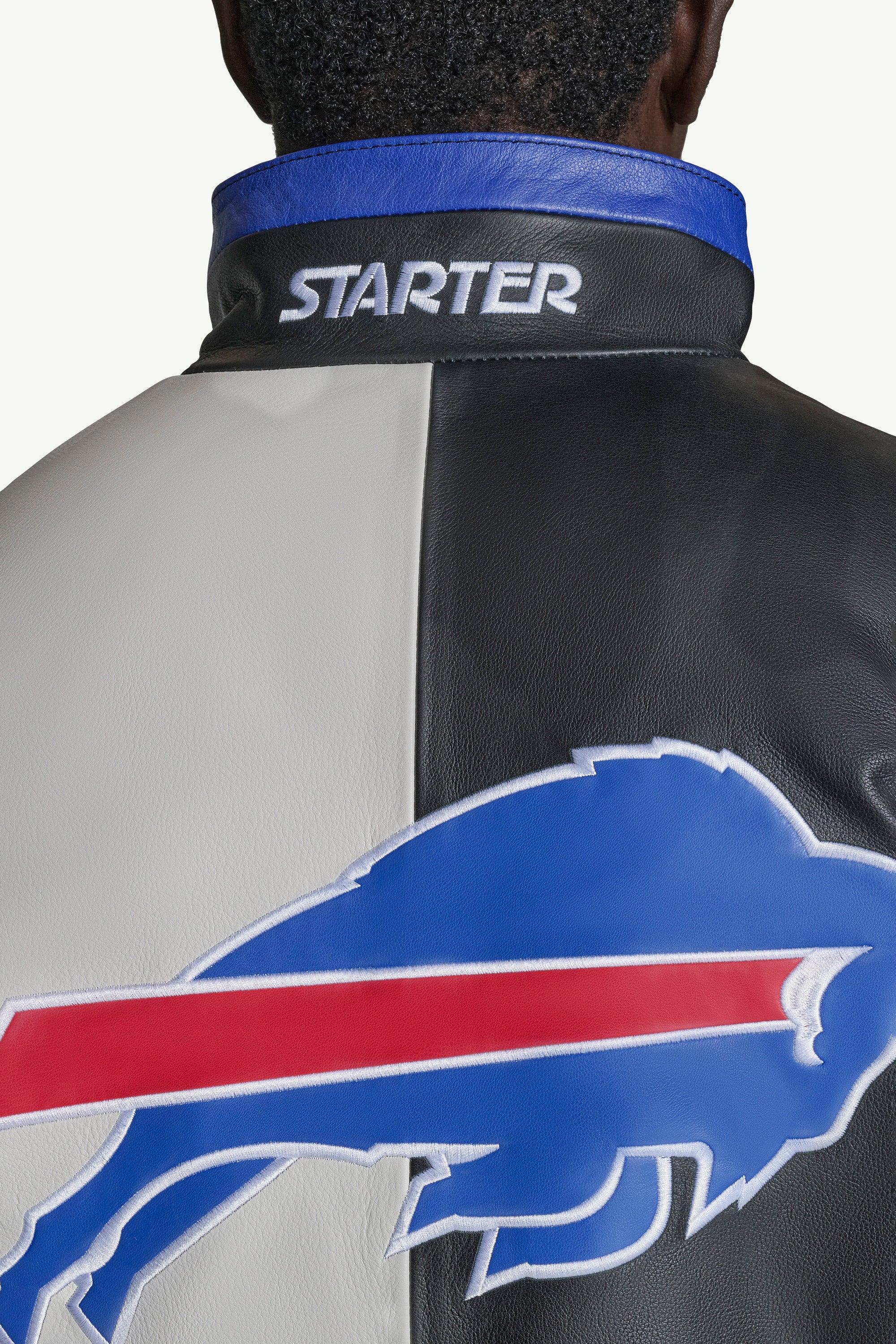 MENS BUFFALO BILLS RETRO FULL ZIP LEATHER JACKET - Image 6