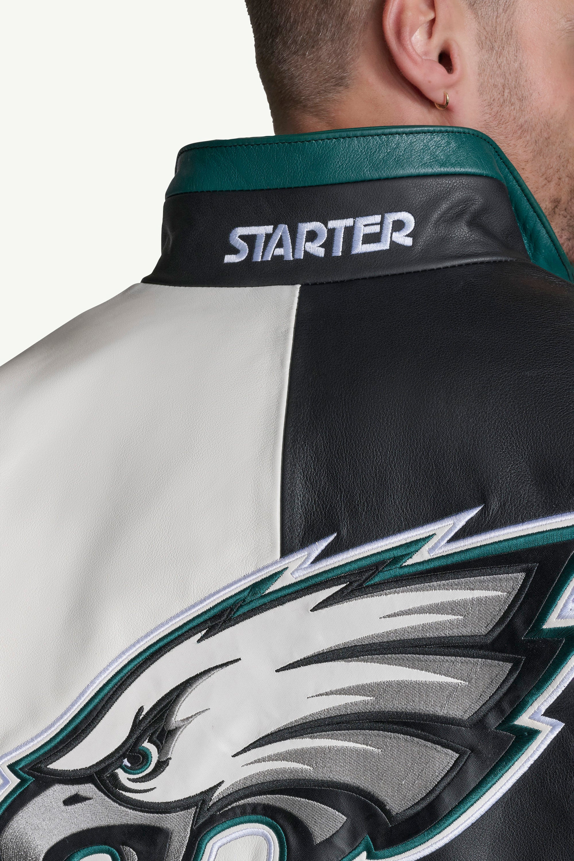 MENS PHILADELPHIA EAGLES RETRO FULL ZIP LEATHER JACKET - Image 5