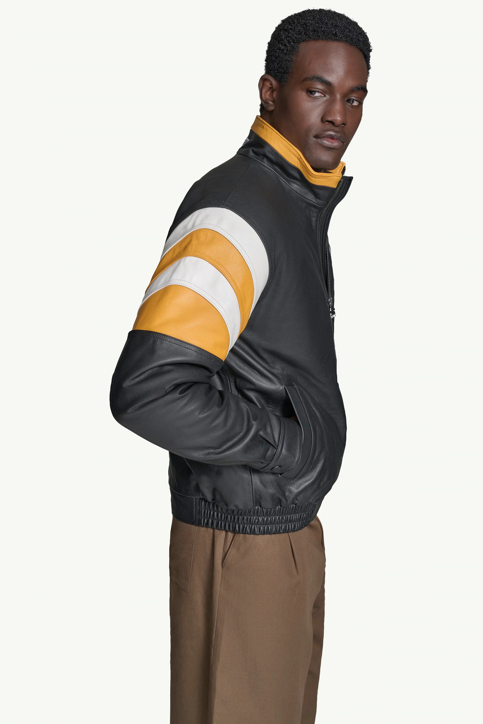 MENS PITTSBURGH STEELERS RETRO FULL ZIP LEATHER JACKET - Image 3