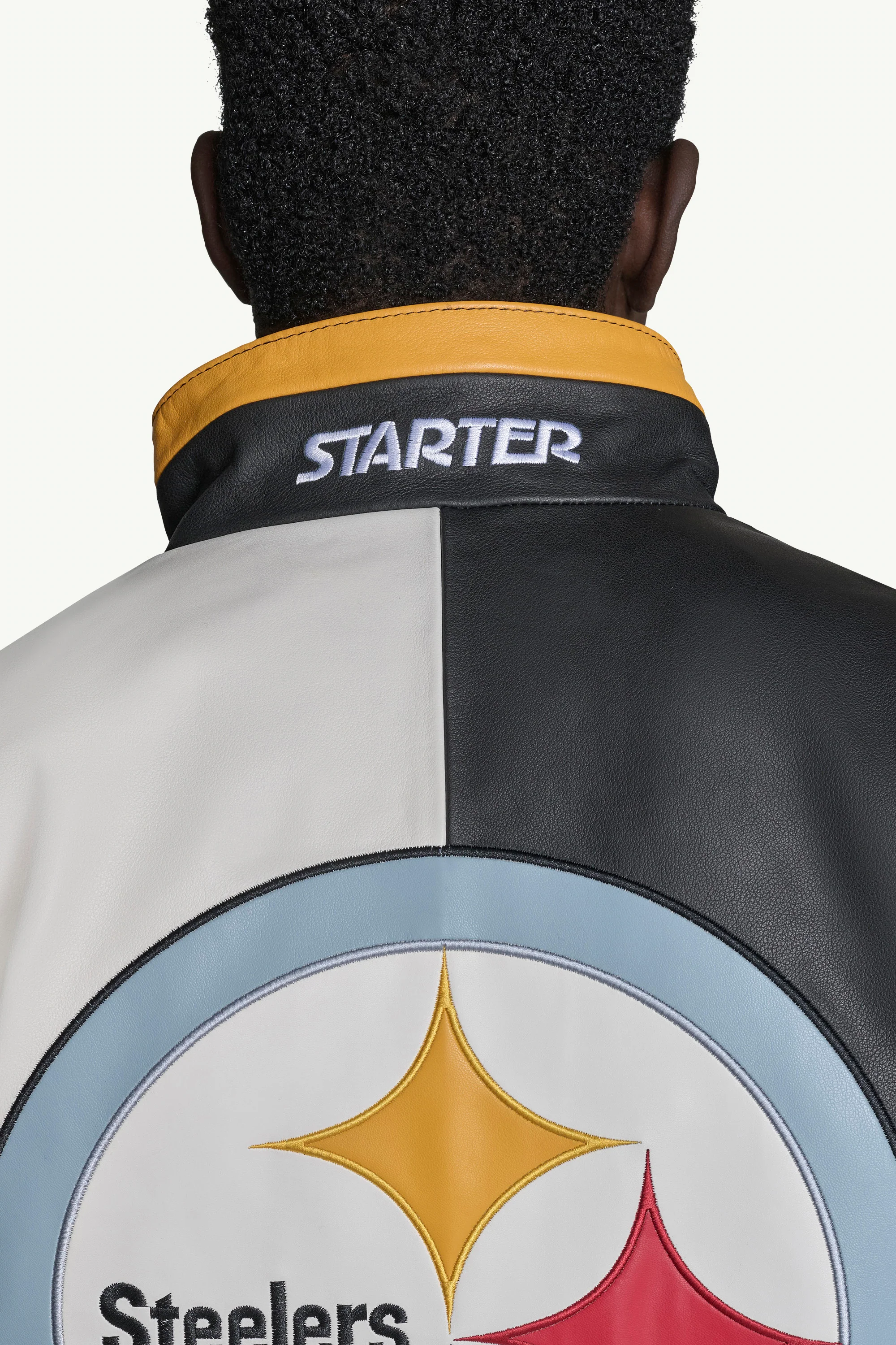 MENS PITTSBURGH STEELERS RETRO FULL ZIP LEATHER JACKET - Image 6