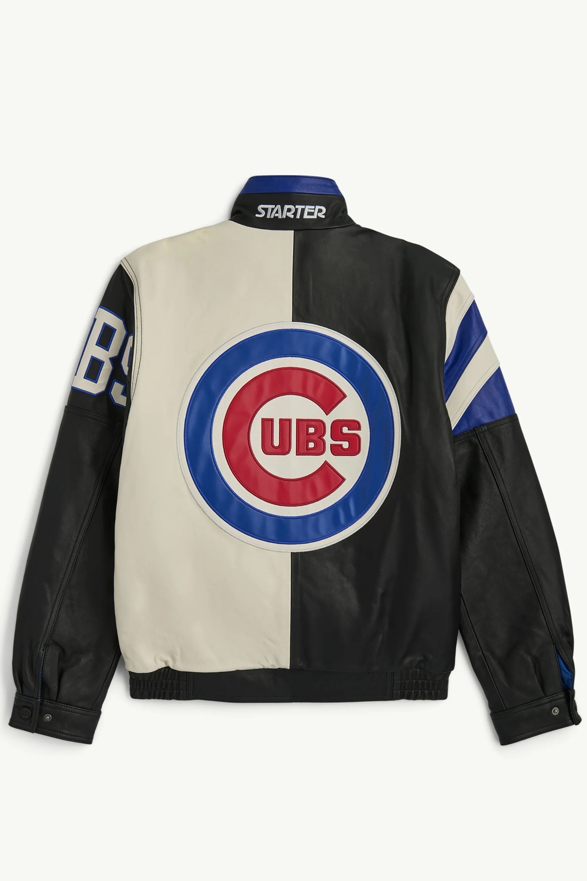 MENS CHICAGO CUBS RETRO FULL ZIP LEATHER JACKET - Image 2