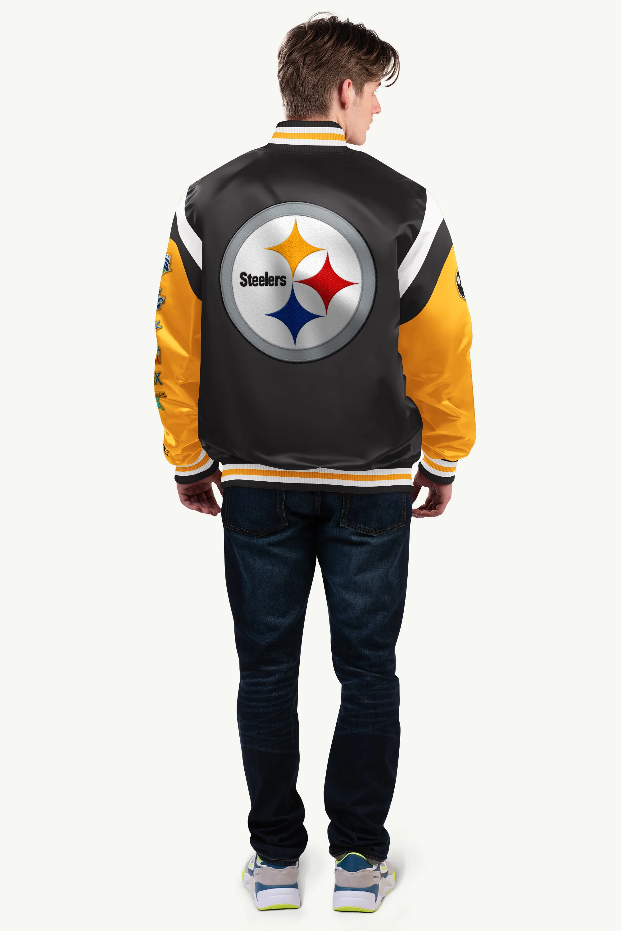 MENS PITTSBURGH STEELERS SATIN VARSITY JACKET - Image 2