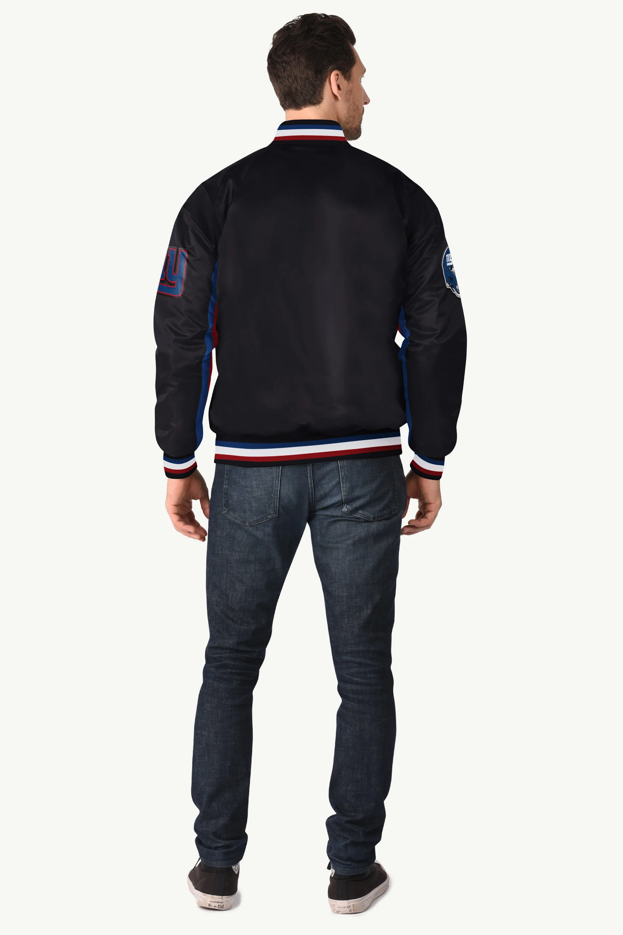 MENS NEW YORK GIANTS SATIN VARSITY JACKET - Image 2