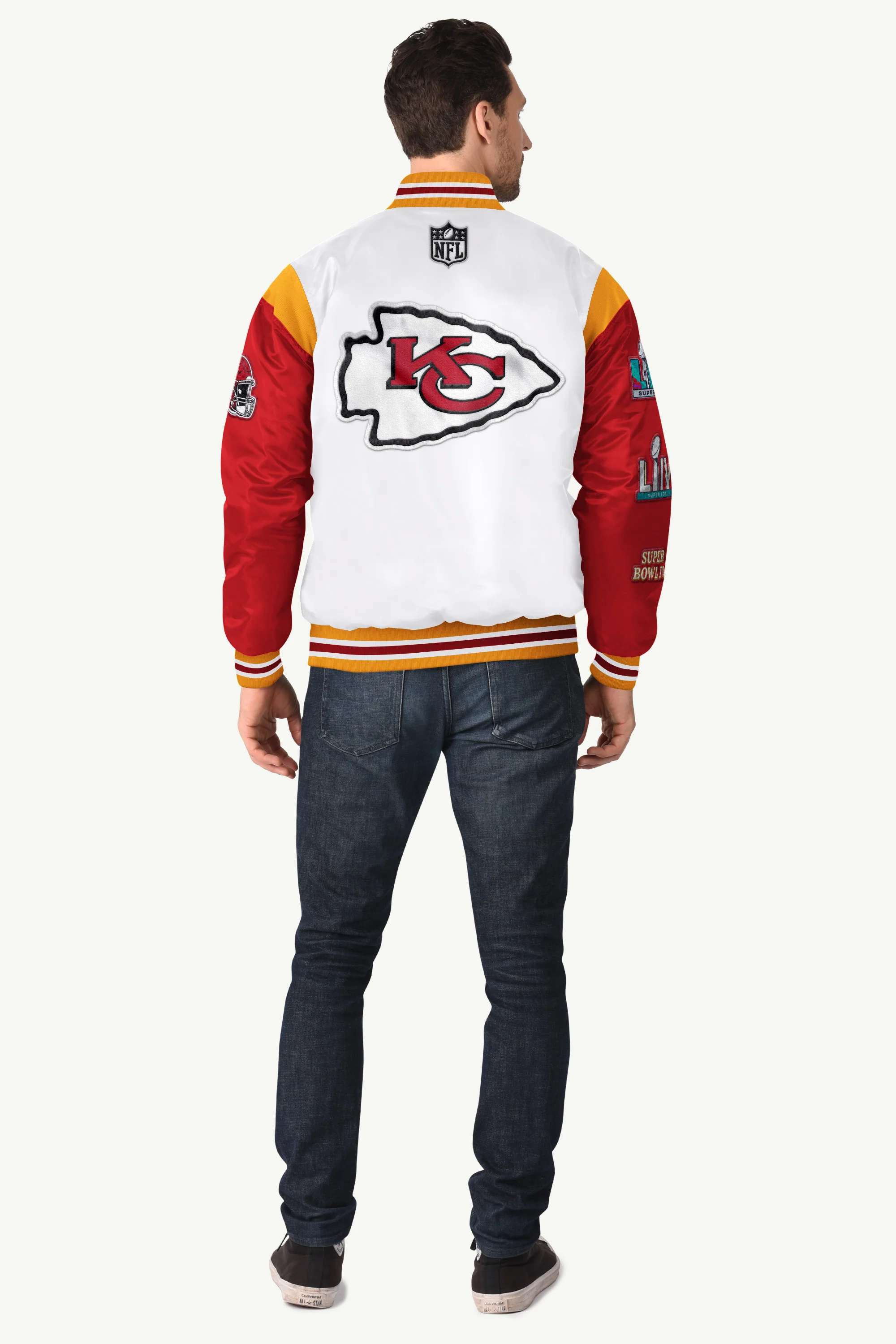 MENS KANSAS CITY CHIEFS SATIN VARSITY JACKET - Image 2