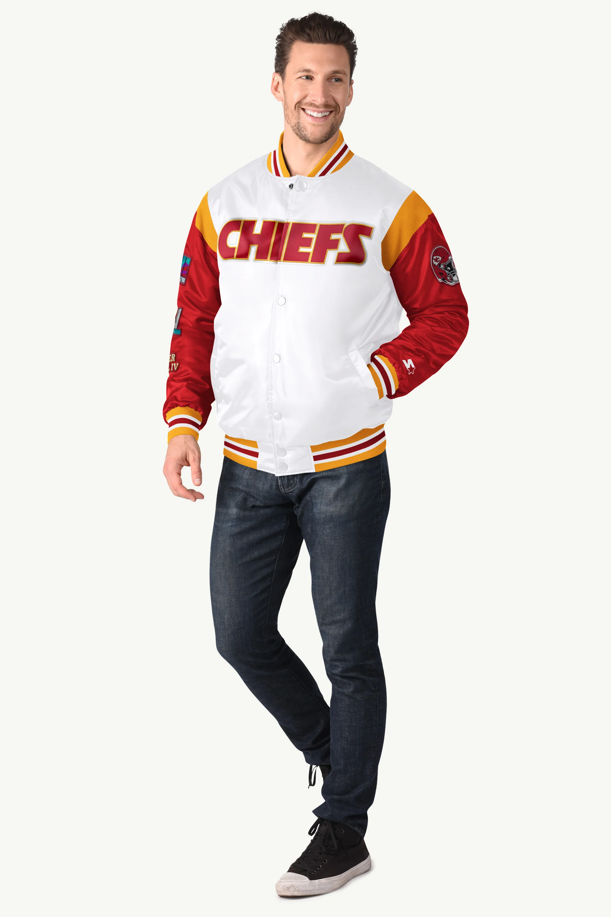 MENS KANSAS CITY CHIEFS SATIN VARSITY JACKET - Image 3