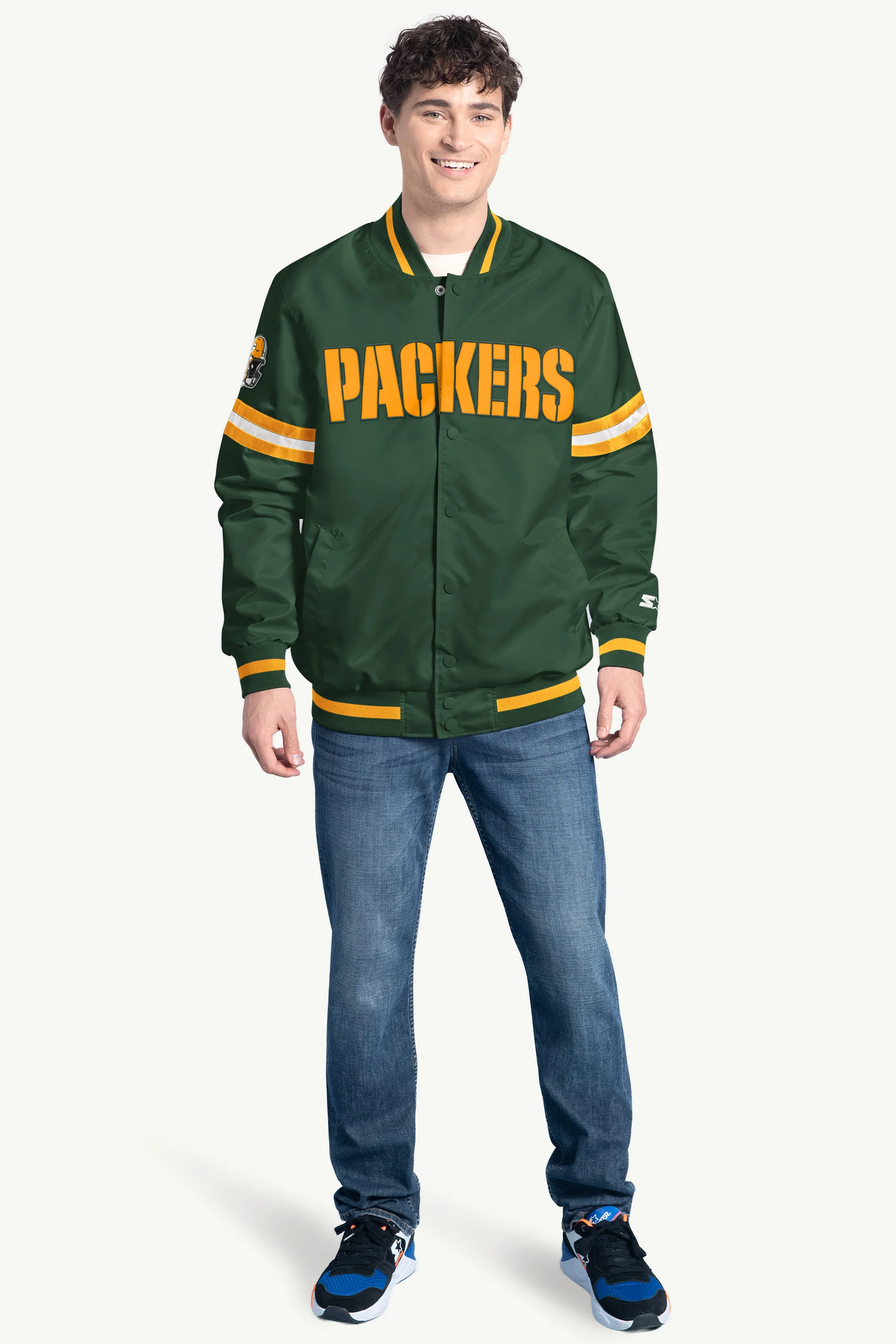 MENS GREEN BAY PACKERS VARSITY JACKET - Image 3