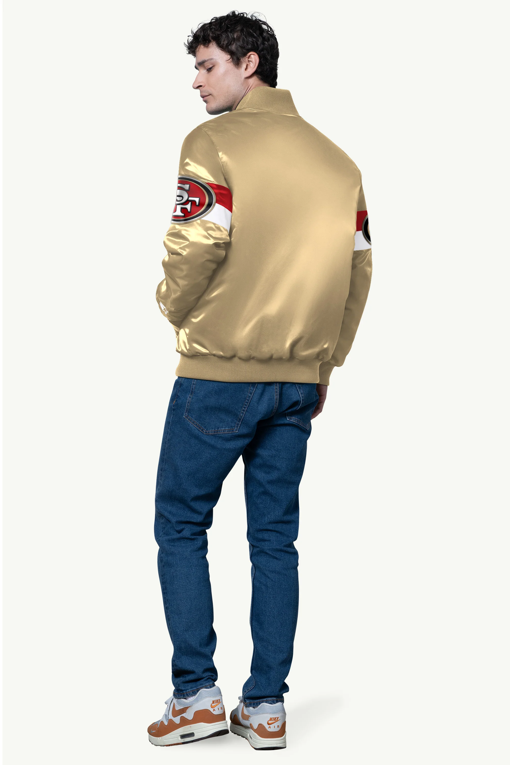 MENS SAN FRANCISCO 49ERS SATIN VARSITY JACKET - Image 2
