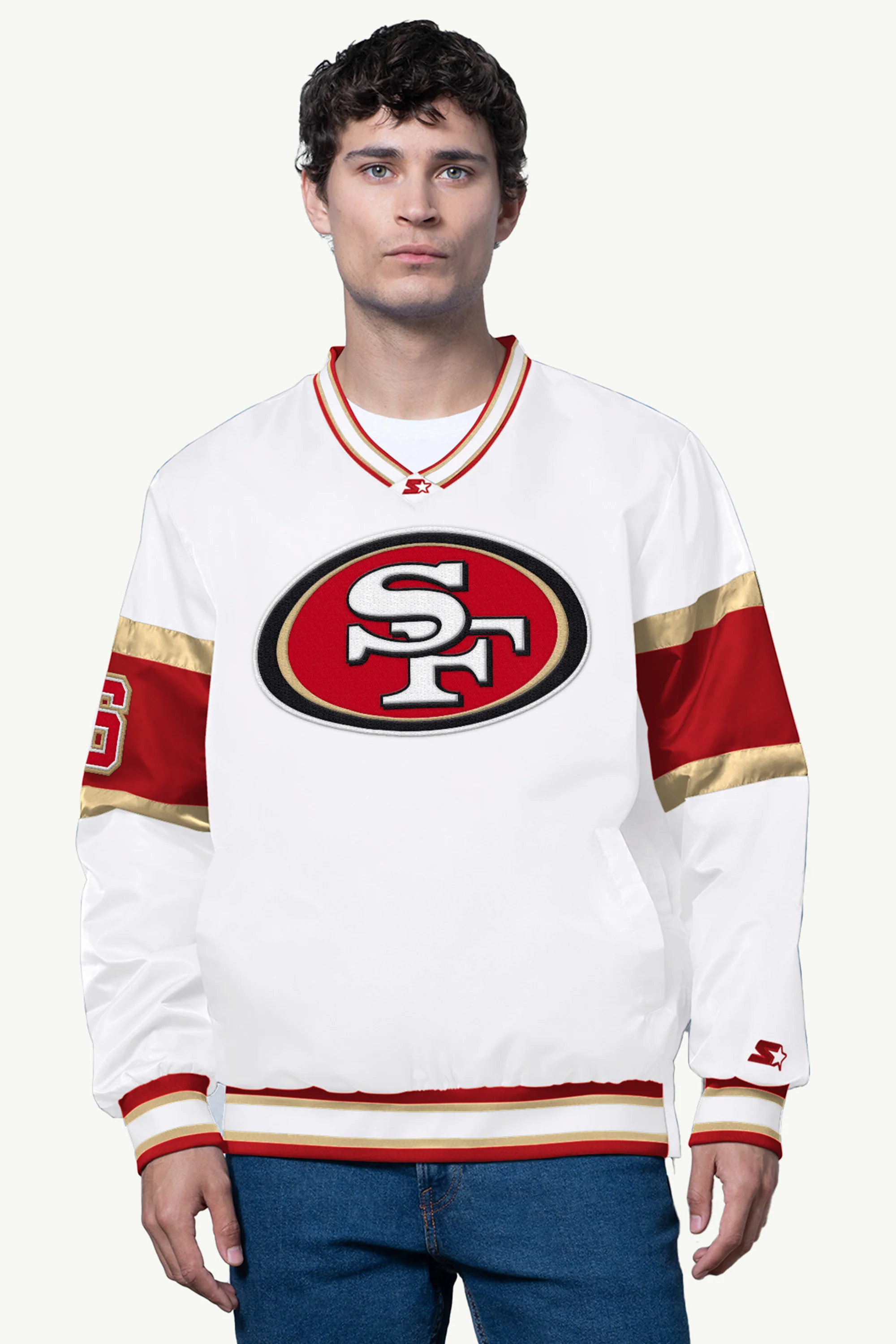 MENS SAN FRANCISCO 49ERS V-NECK PULLOVER