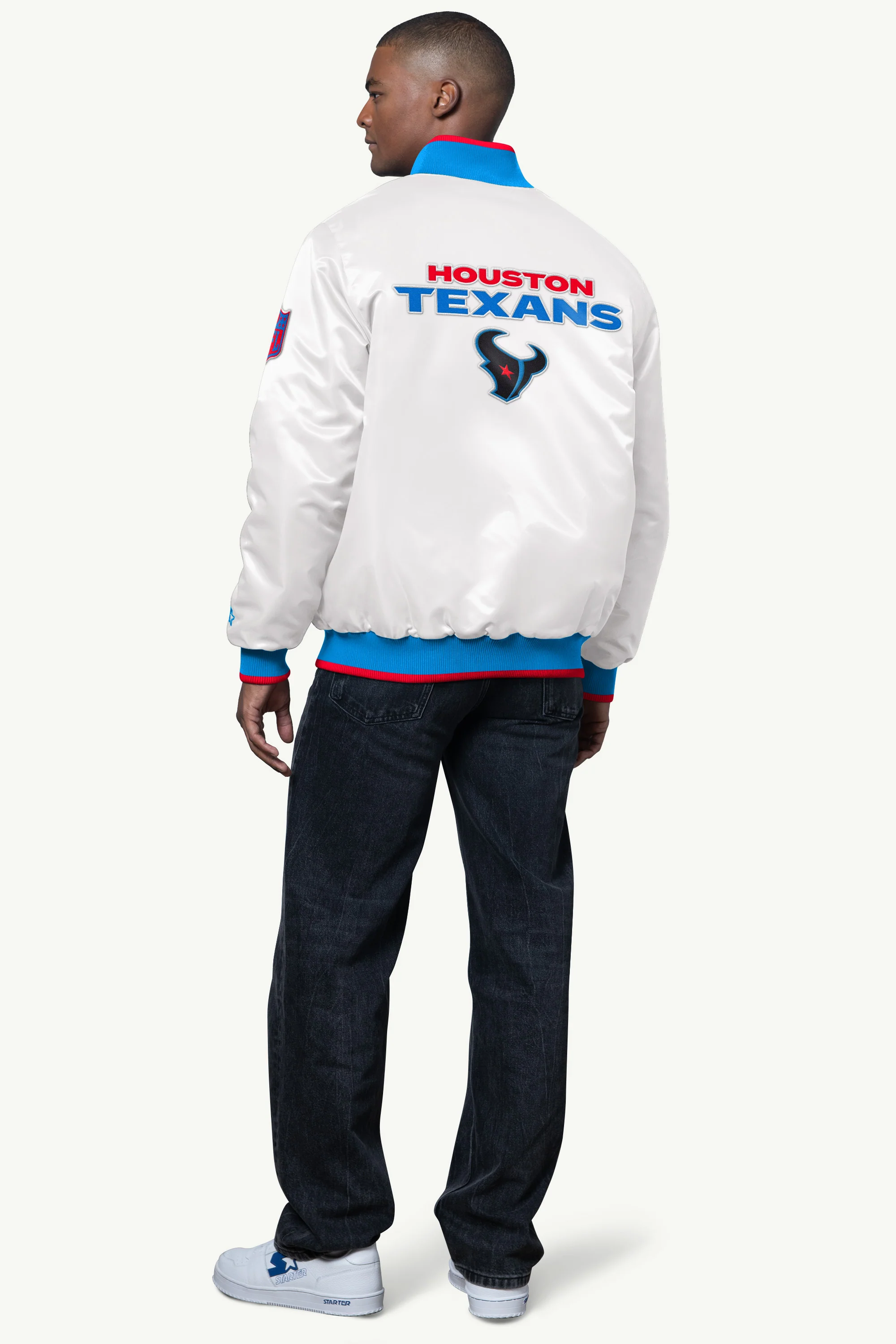 MENS HOUSTON TEXANS AMBASSADOR SATIN VARSITY JACKET - Image 2