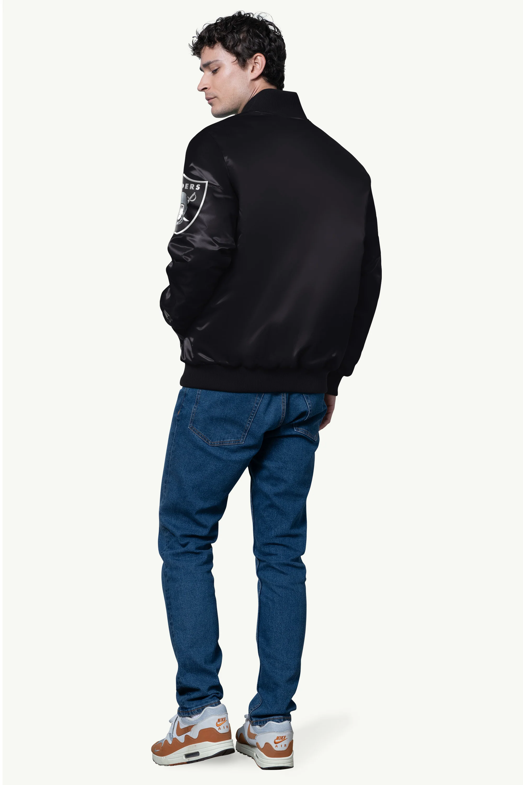 MENS LAS VEGAS RAIDERS SATIN VARSITY JACKET - Image 2