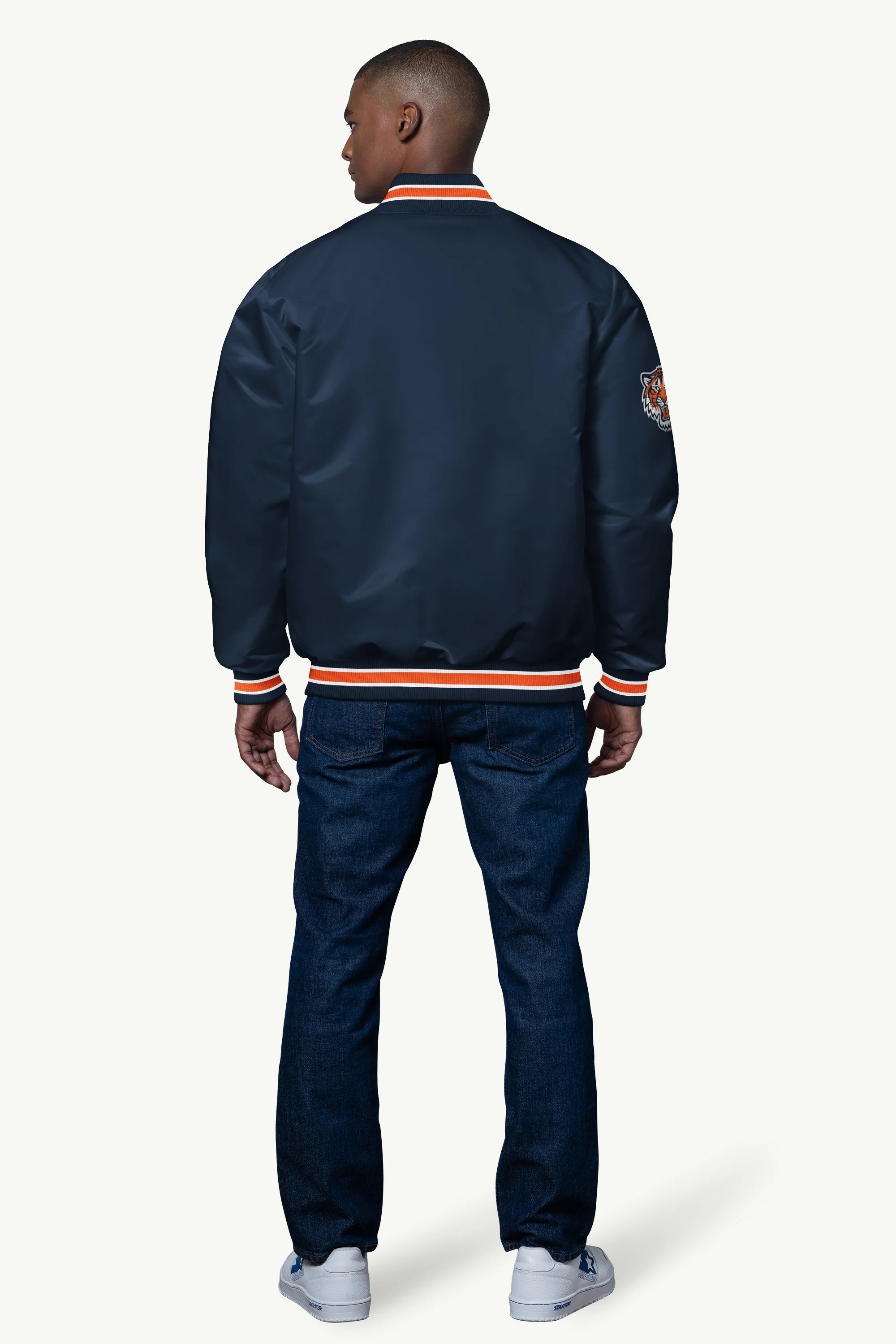 MENS DETROIT TIGERS SATIN VARSITY JACKET - Image 2