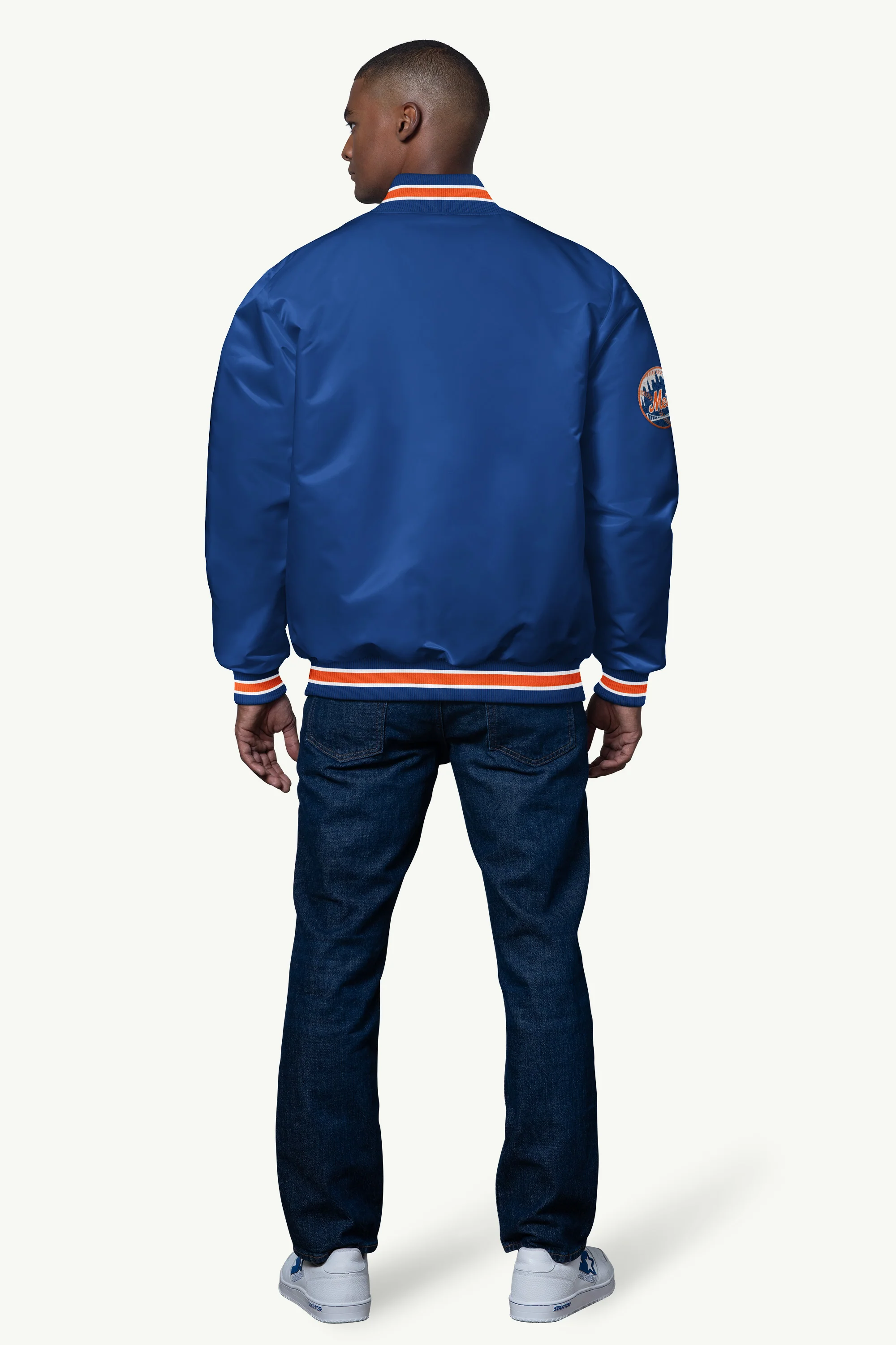 MENS NEW YORK METS SATIN VARSITY JACKET - Image 3