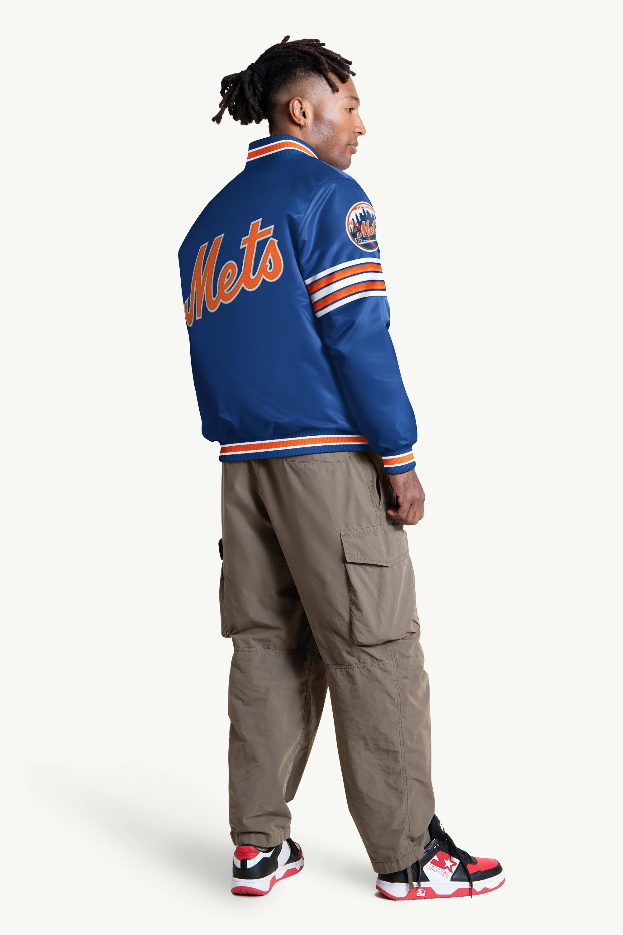 MENS NEW YORK METS SATIN VARSITY JACKET - Image 2