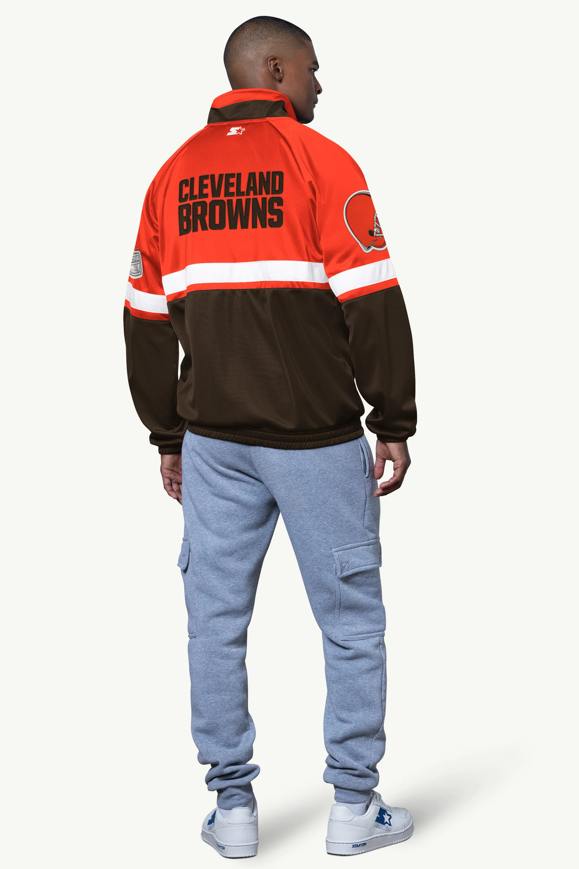 MENS CLEVELAND BROWNS VETERAN TRACK JACKET - Image 2