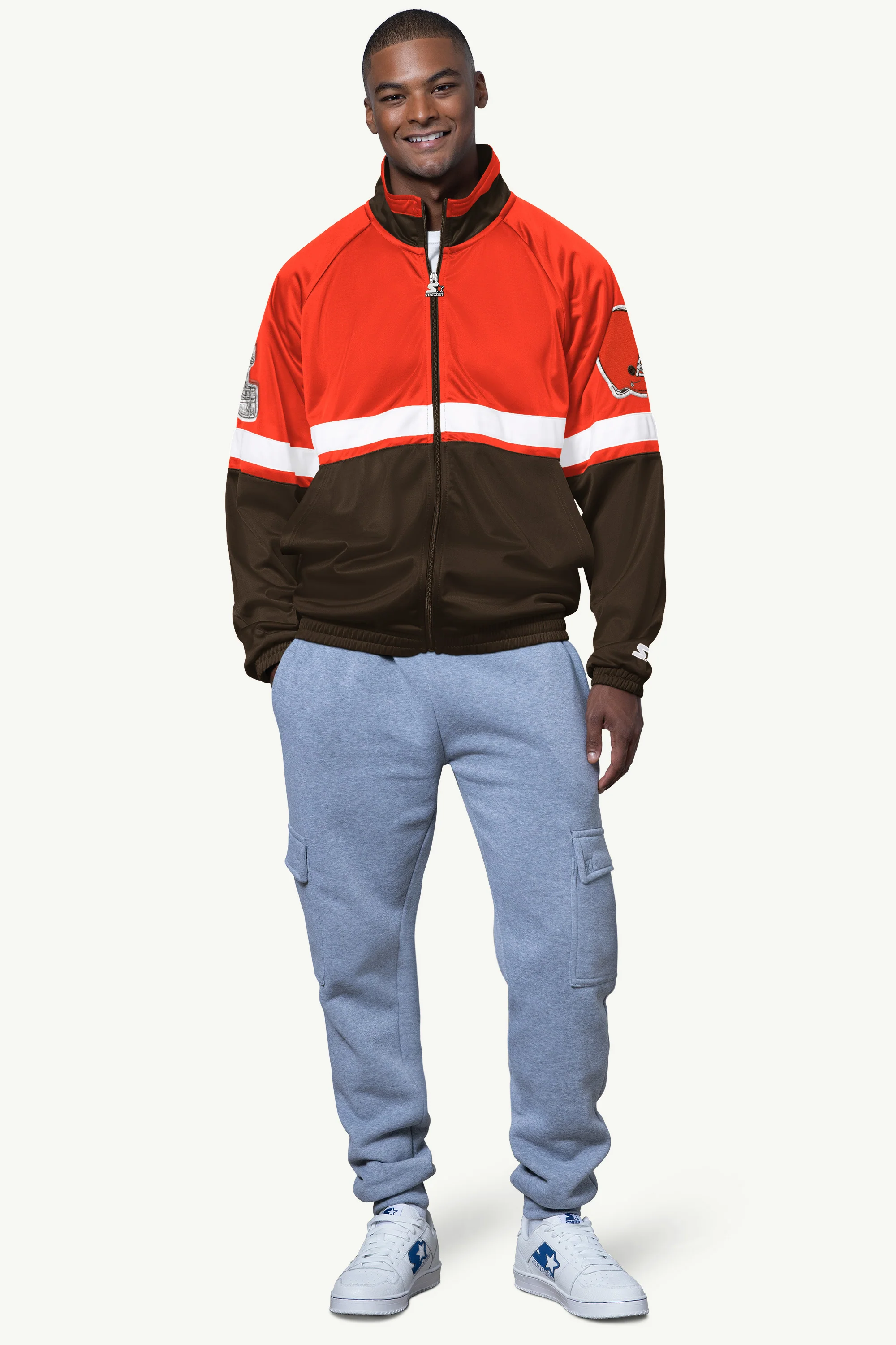 MENS CLEVELAND BROWNS VETERAN TRACK JACKET - Image 3