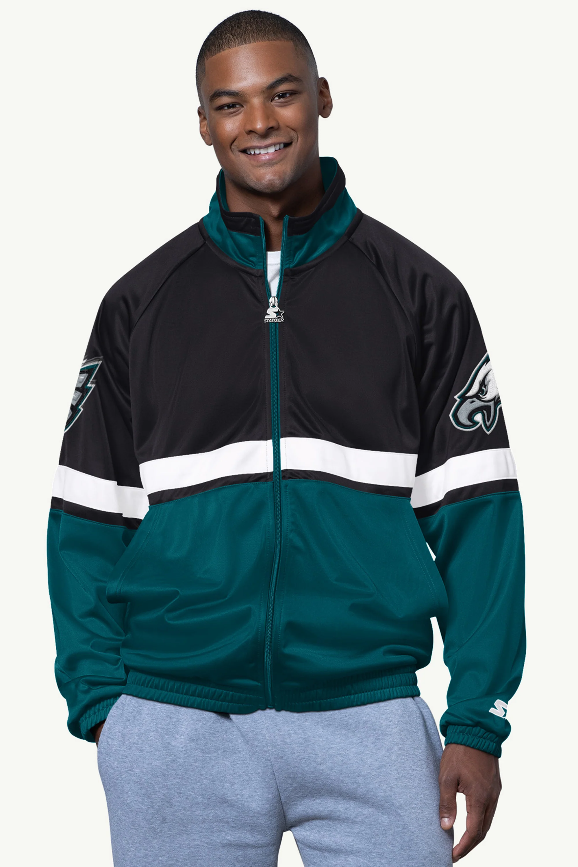 MENS PHILADELPHIA EAGLES VETERAN TRACK JACKET