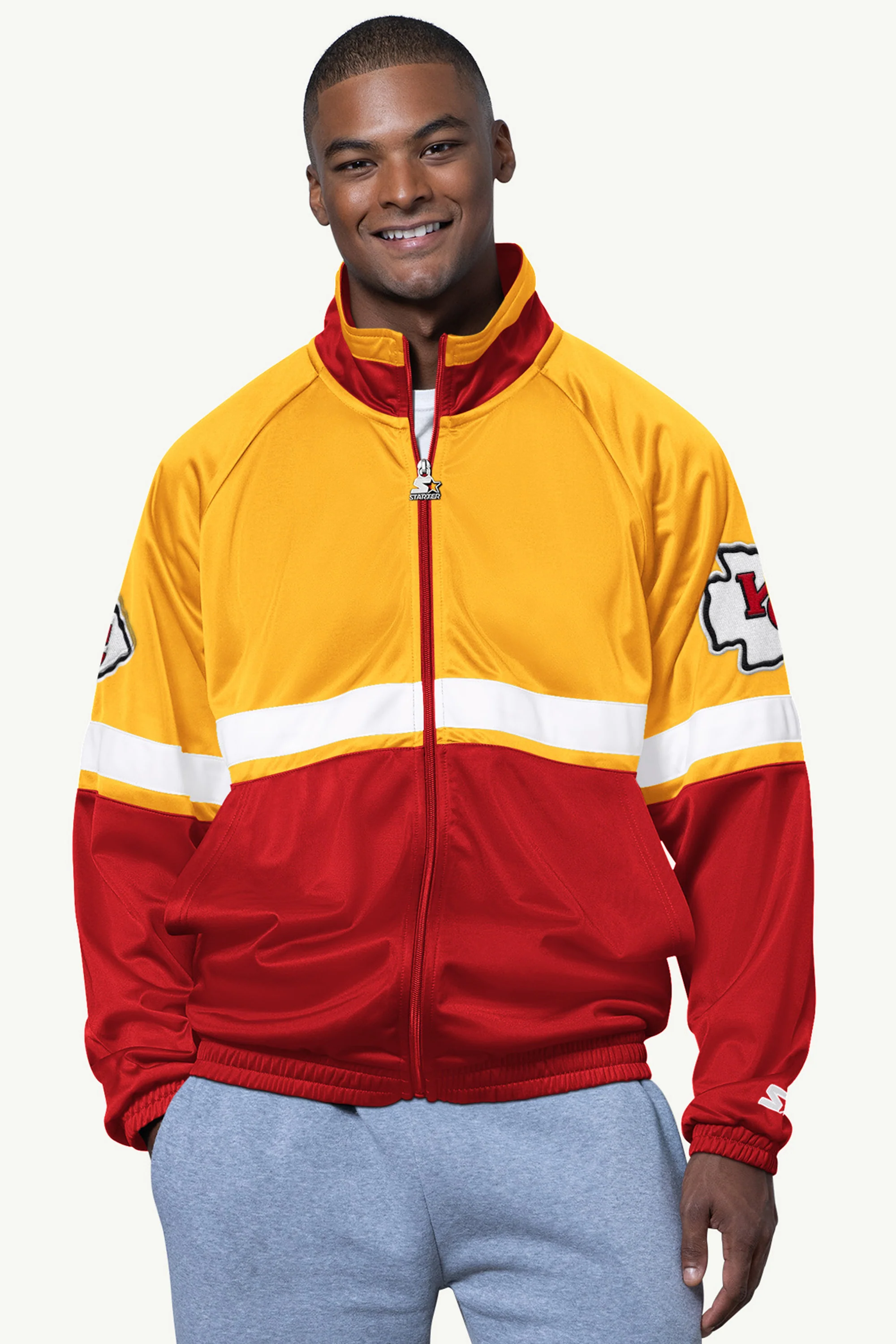 MENS KANSAS CITY CHIEFS VETERAN TRACK JACKET