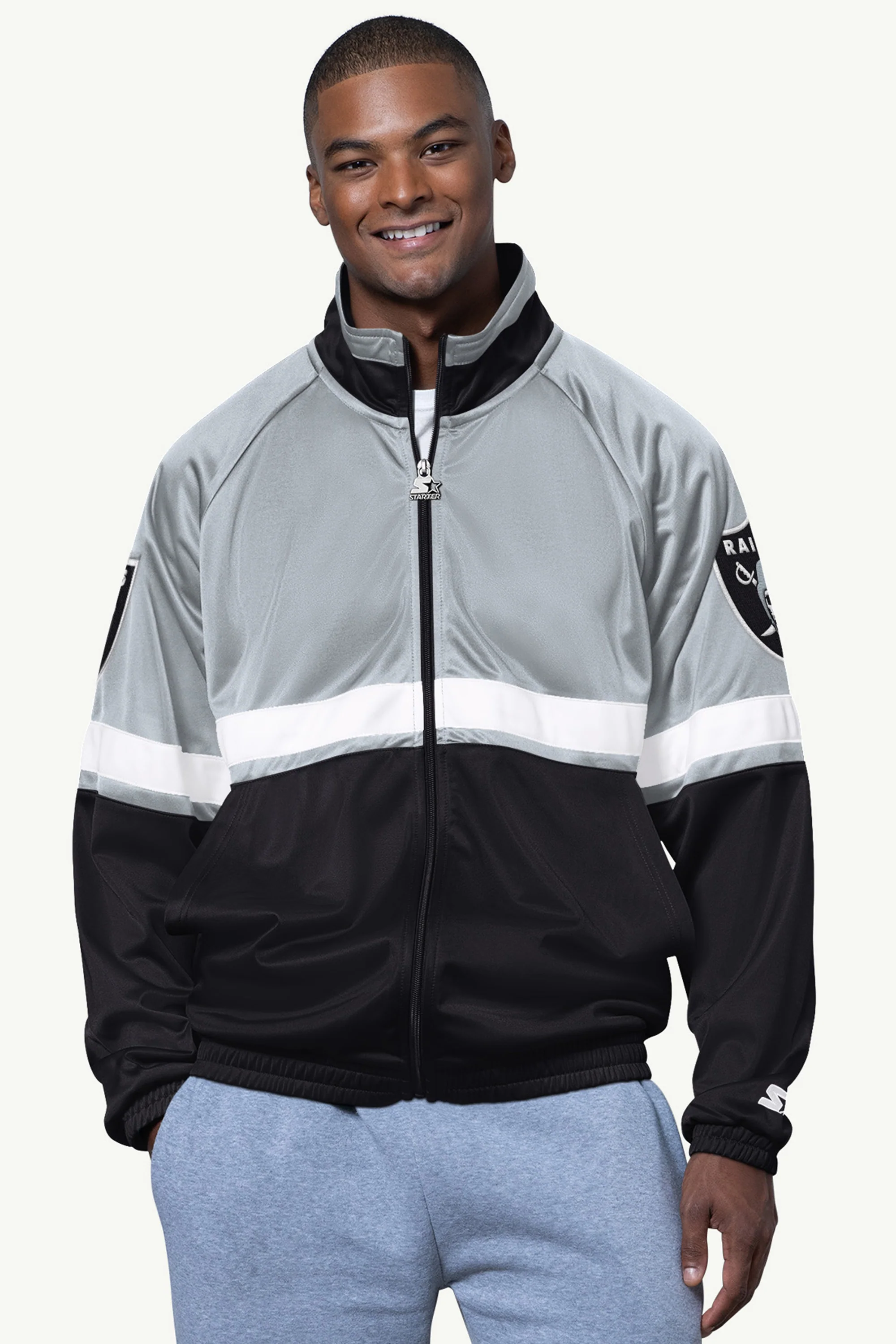 MENS LAS VEGAS RAIDERS VETERAN TRACK JACKET